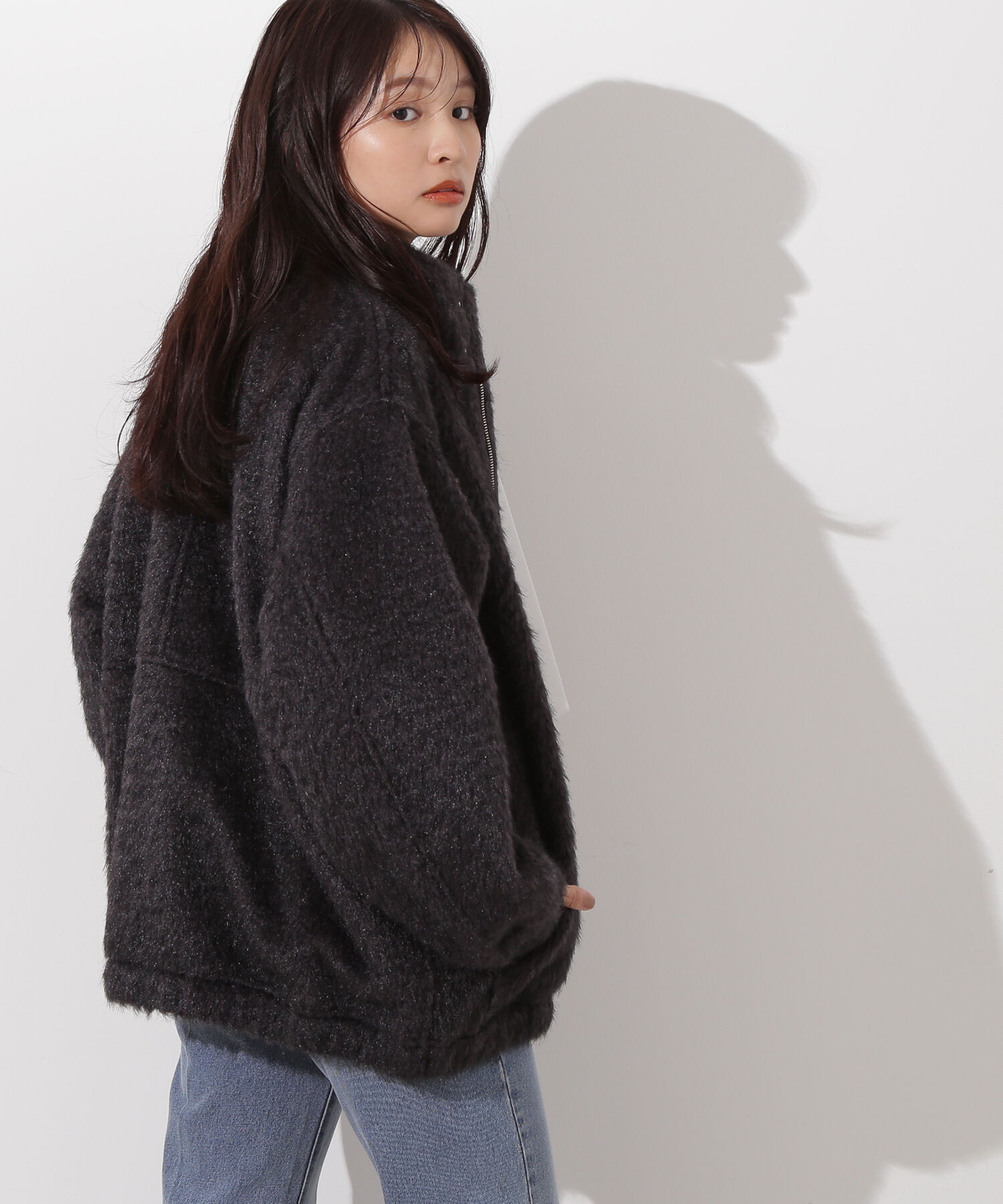  「スタンドネックシャギーブルゾン」|ブルゾン・スタジャン|