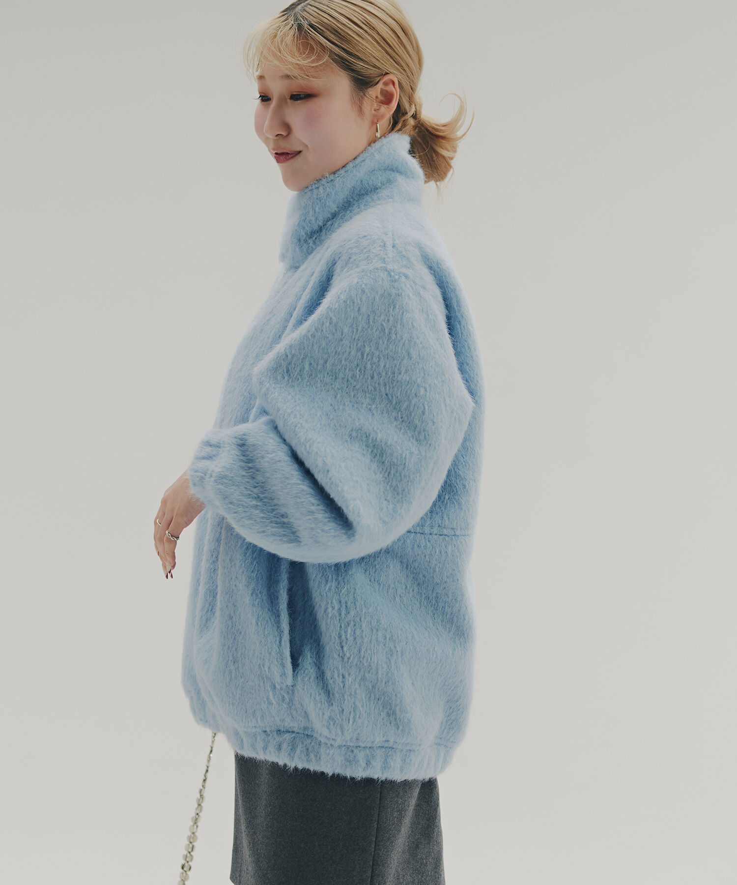  「スタンドネックシャギーブルゾン」|ブルゾン・スタジャン|