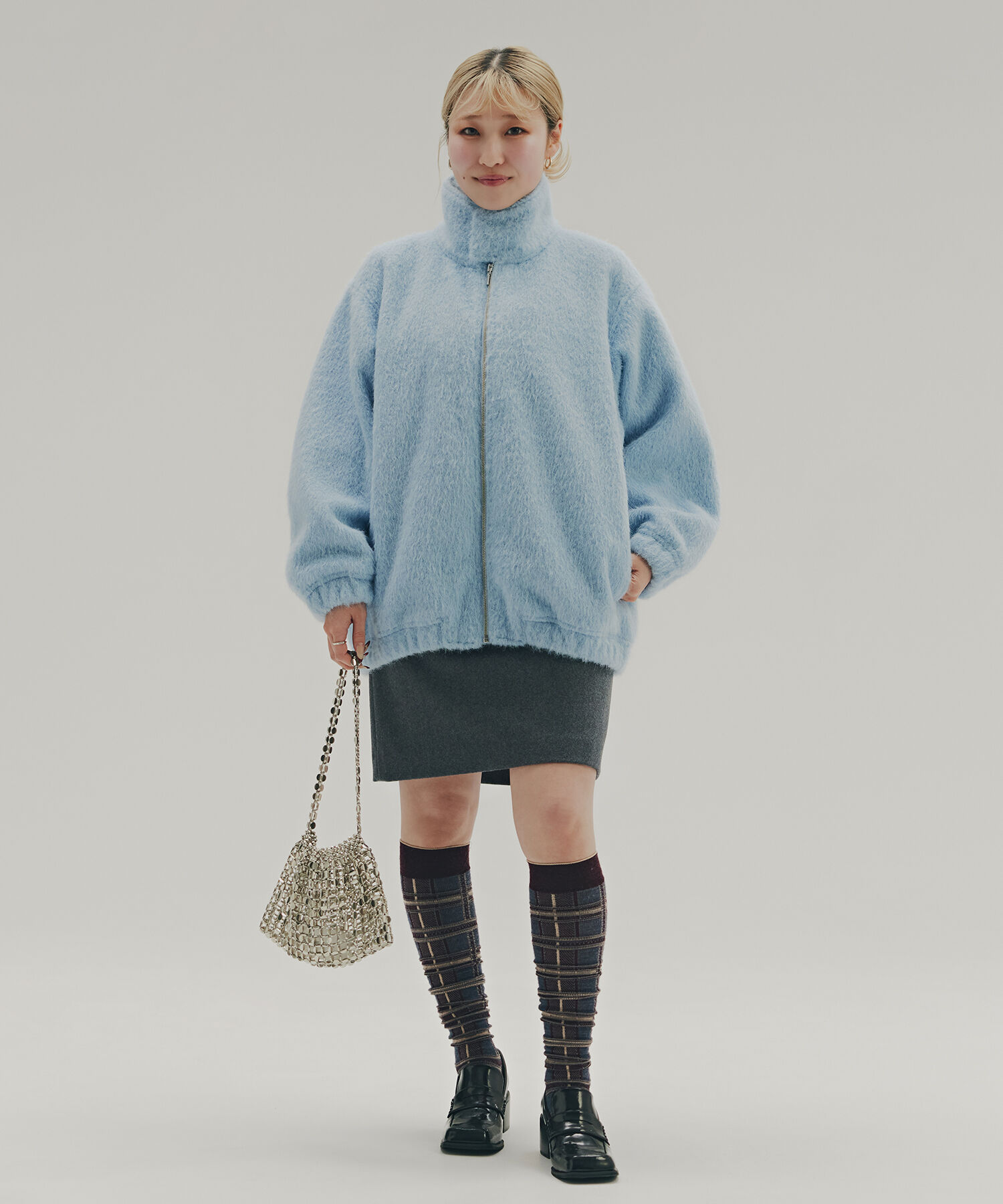  「スタンドネックシャギーブルゾン」|ブルゾン・スタジャン|