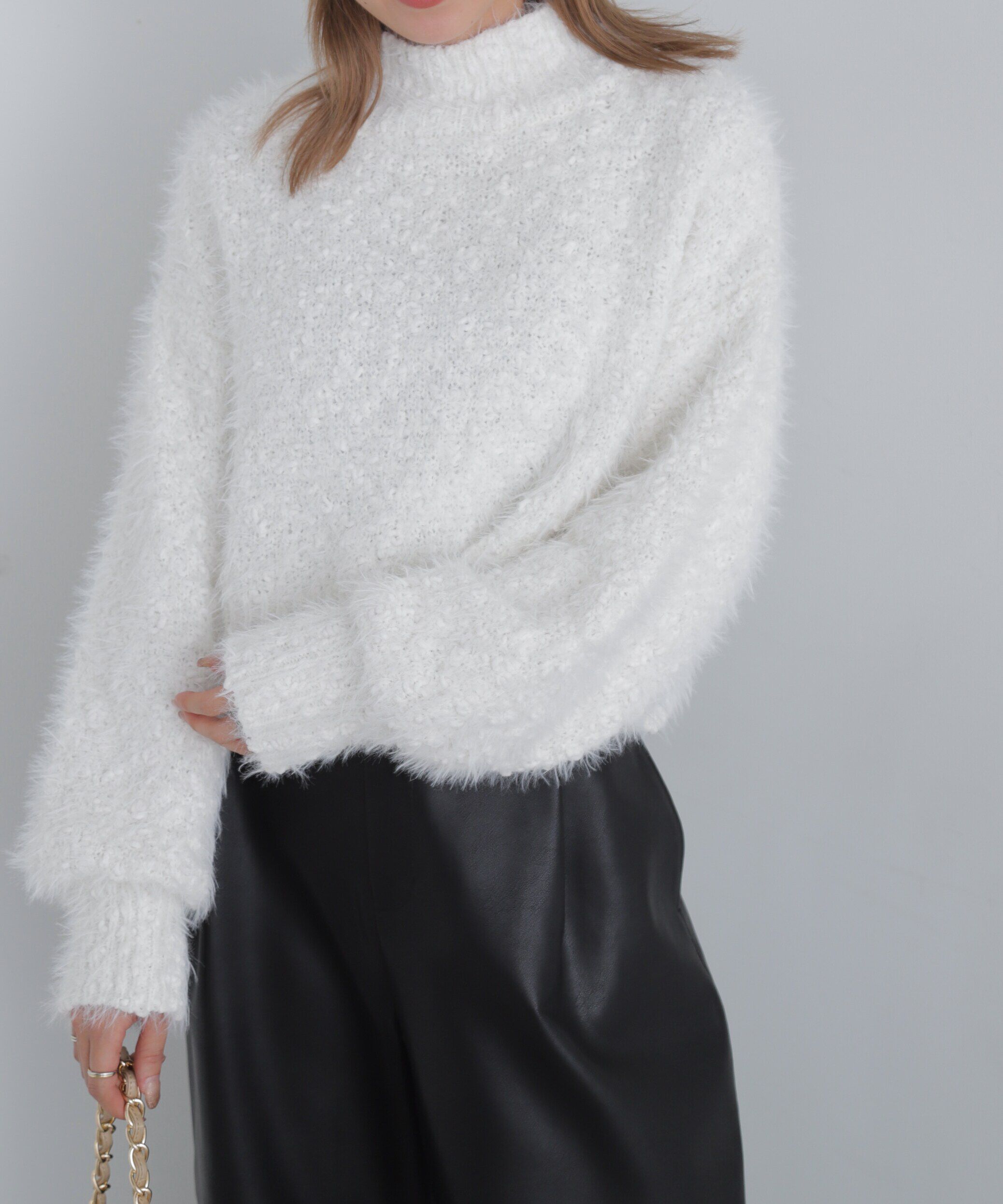  「フェザーモールポップコーンミックスニット」|ニット・セーター|