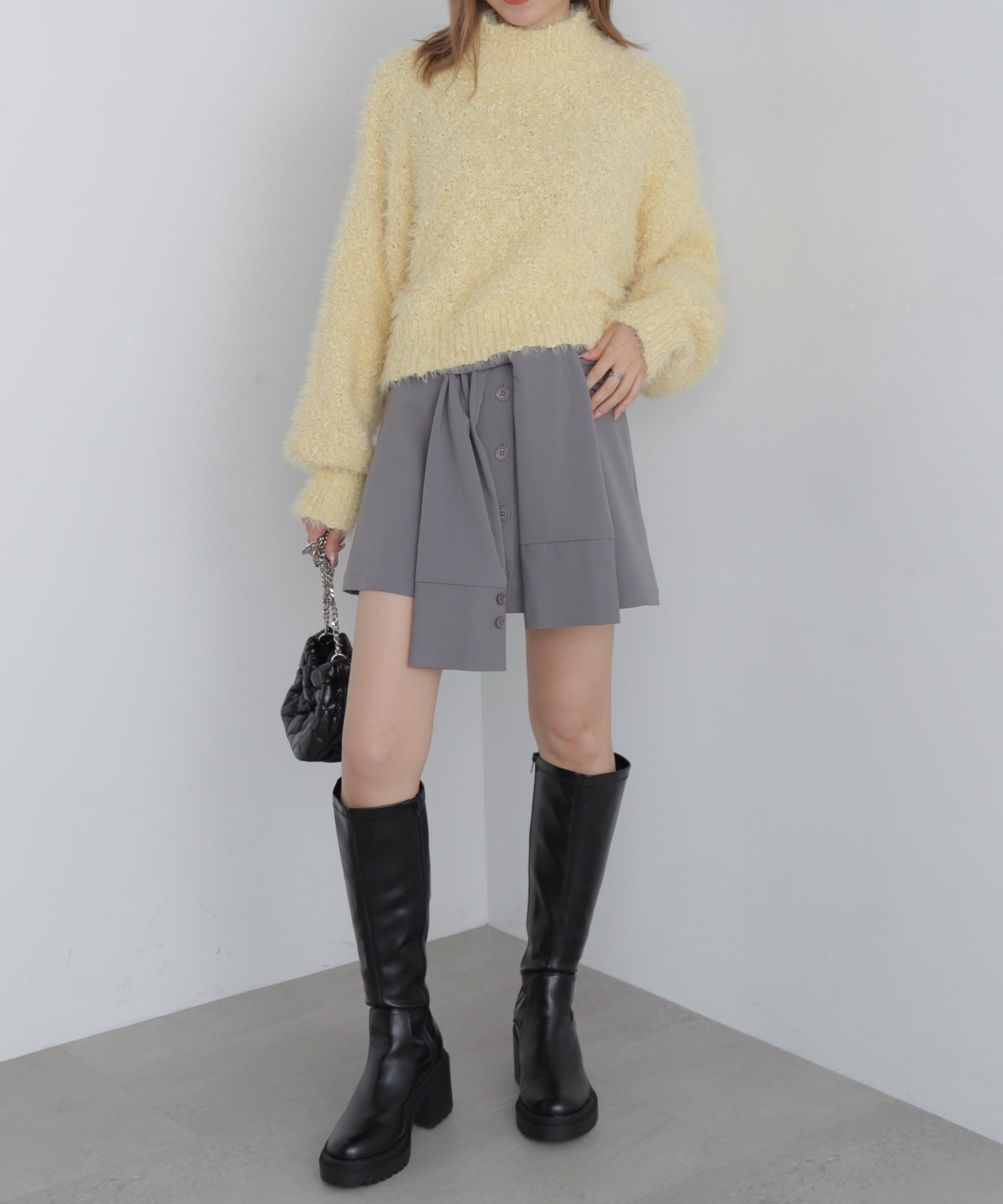  「フェザーモールポップコーンミックスニット」|ニット・セーター|