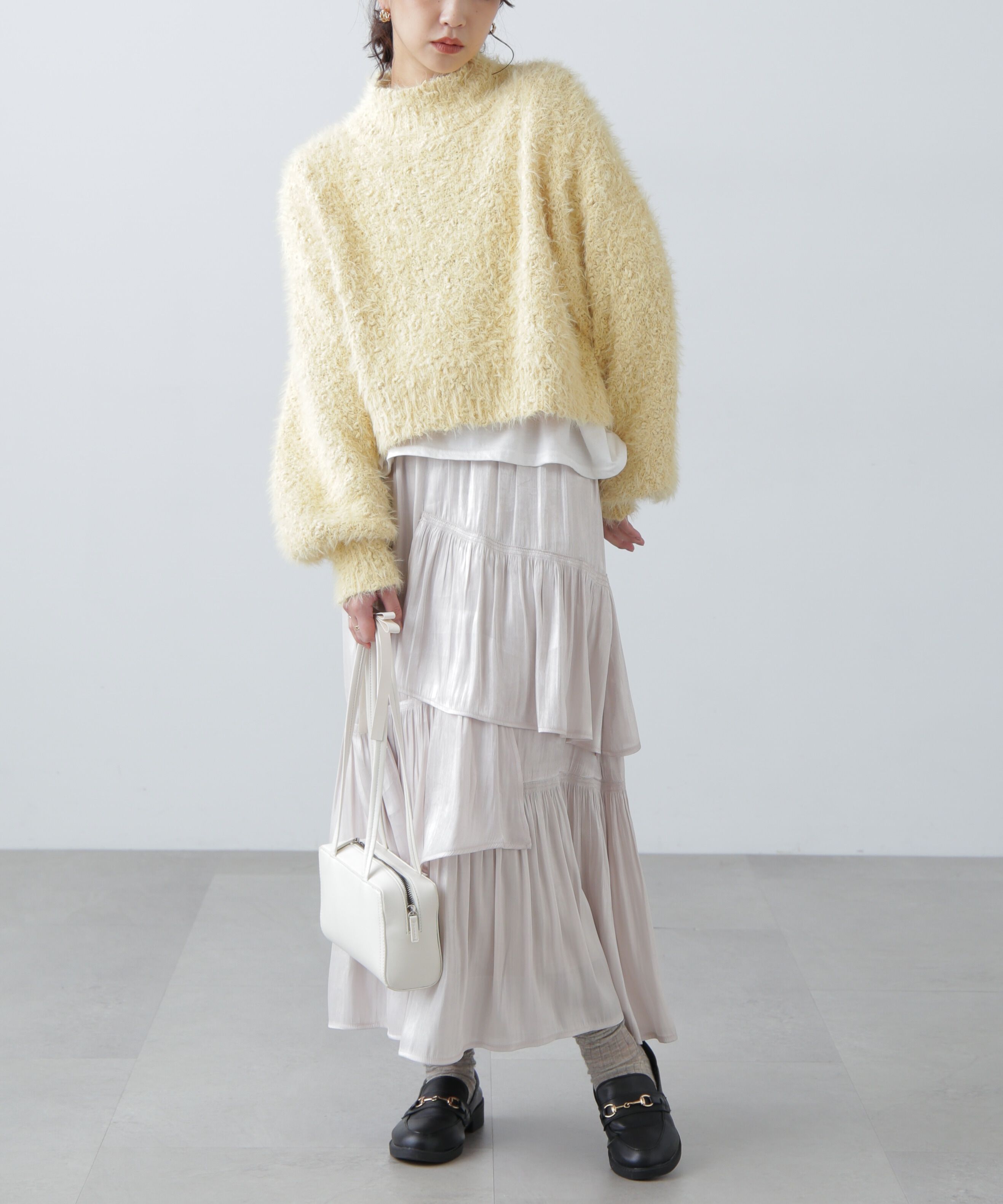  「フェザーモールポップコーンミックスニット」|ニット・セーター|