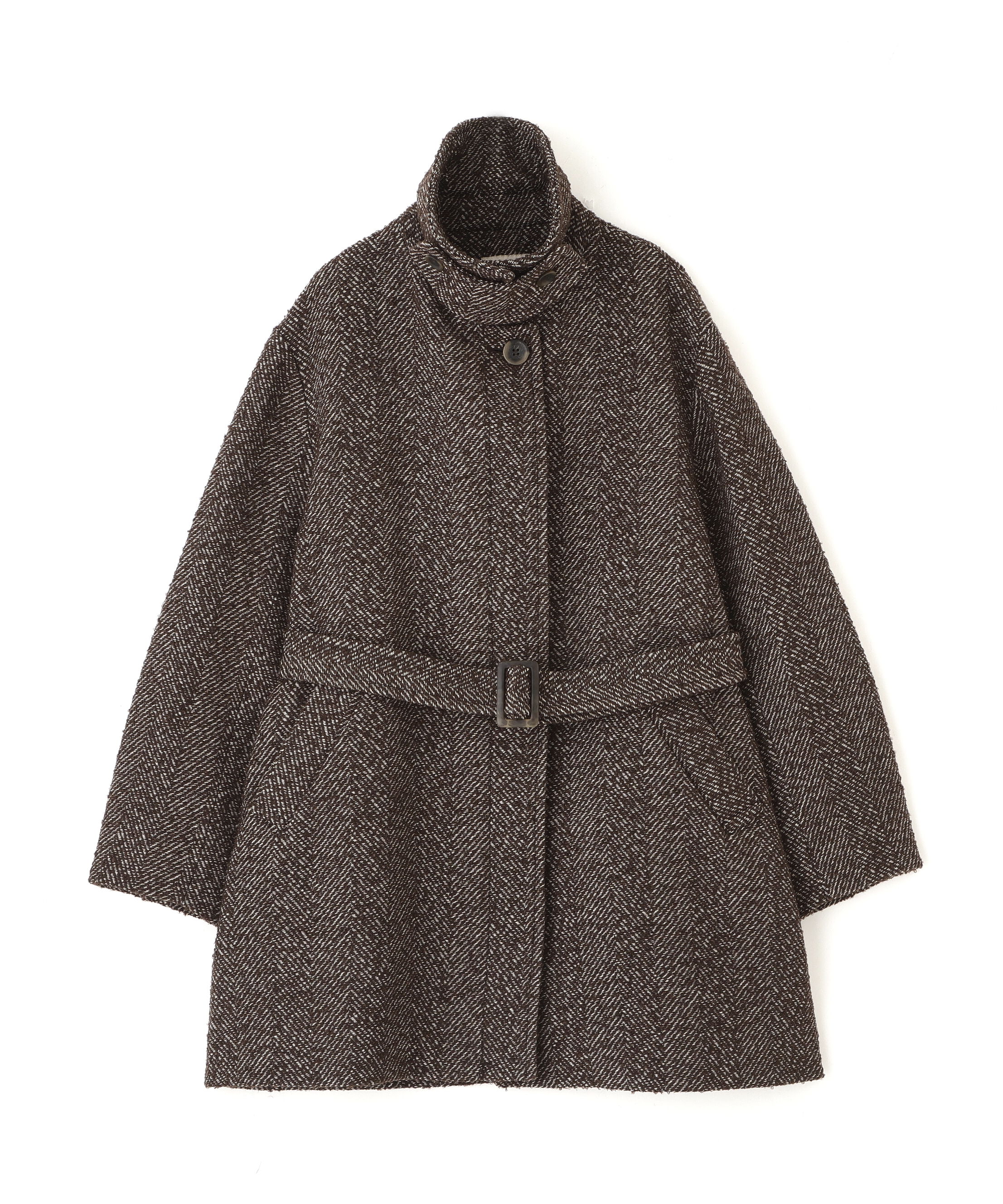  「スタンドカラーミドル丈ツイードコート」|その他|