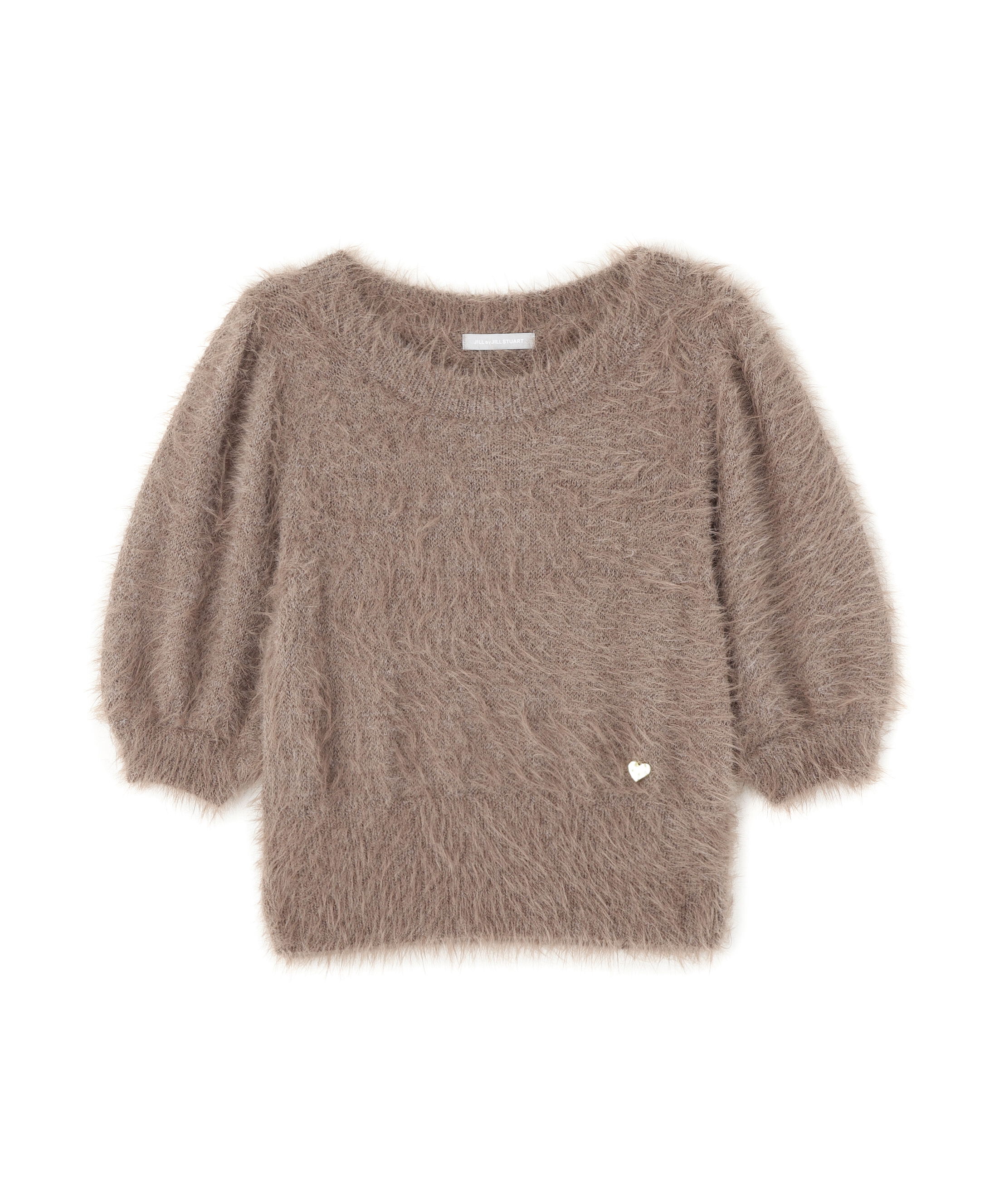  「ハートプレート付きフェザーニット」|ニット・セーター|