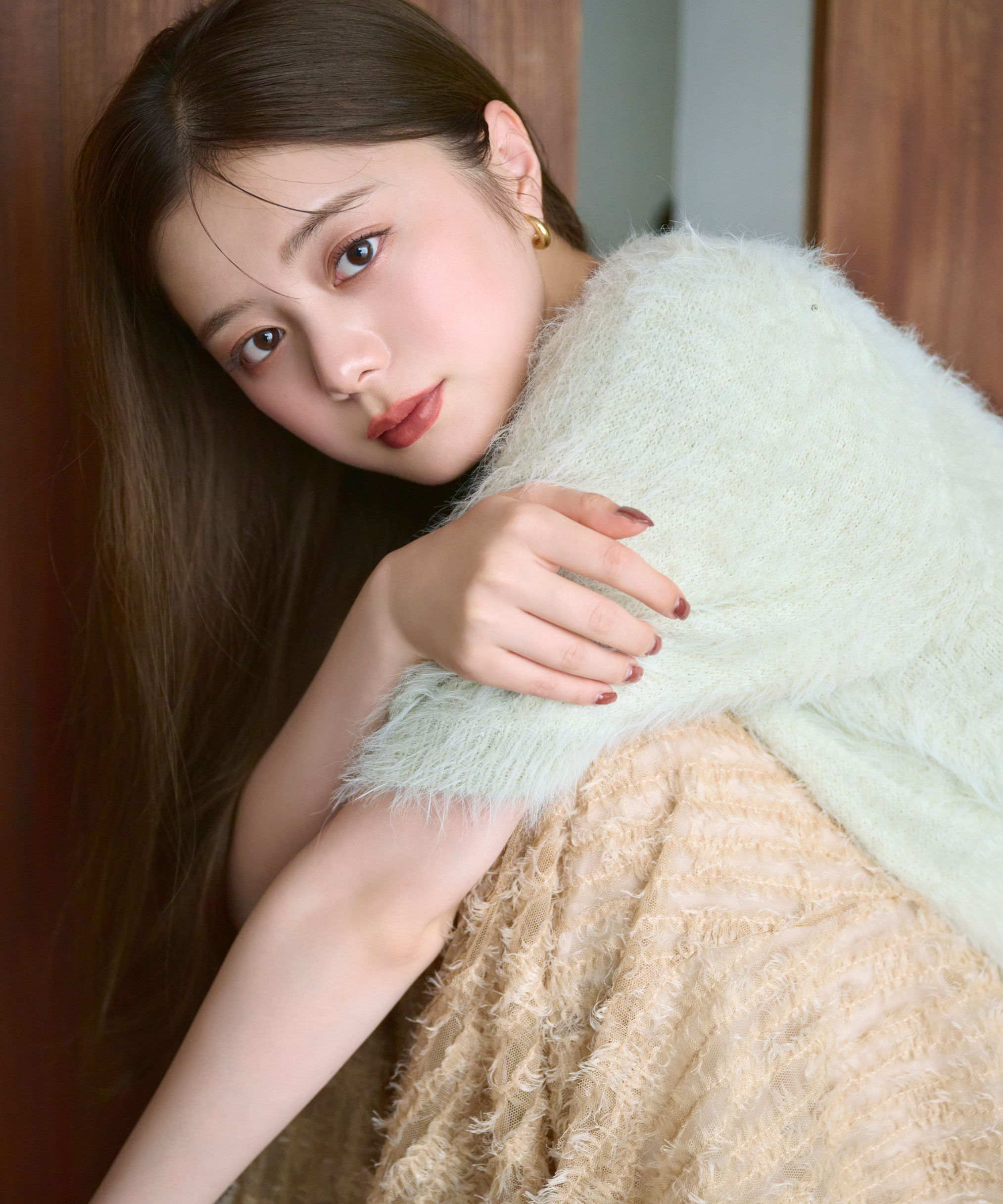  「ハートプレート付きフェザーニット」|ニット・セーター|