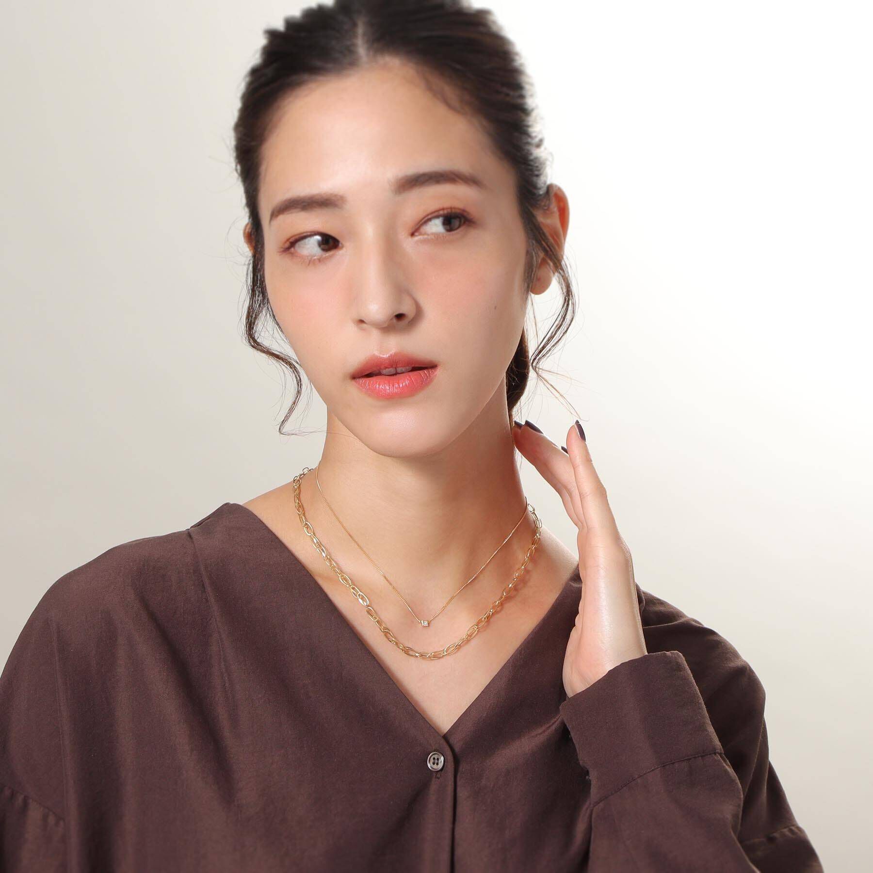 COCOSHNIK「K18ダイヤモンドプリンセスカット キヘイネックレス」|ネックレス|