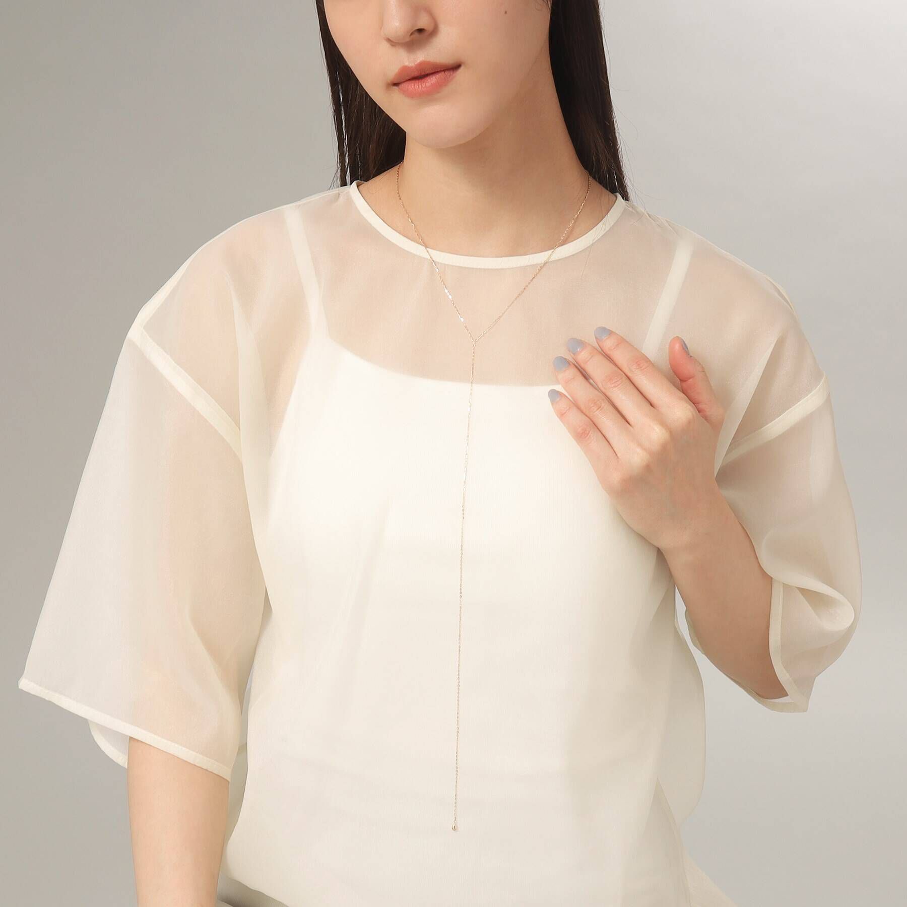 COCOSHNIK「K10フラッシュアズキ Yネックレス」|ネックレス|