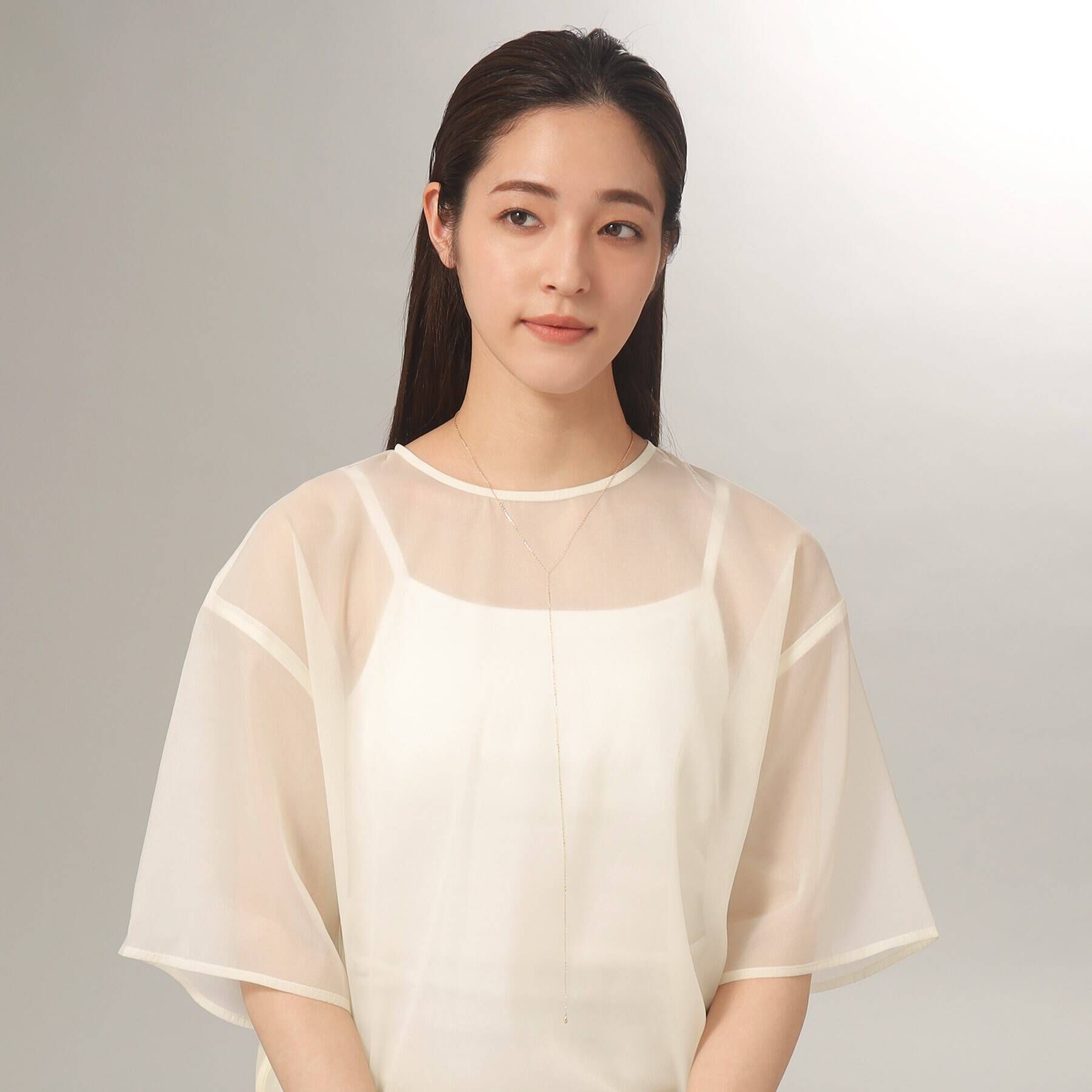 COCOSHNIK「K10フラッシュアズキ Yネックレス」|ネックレス|