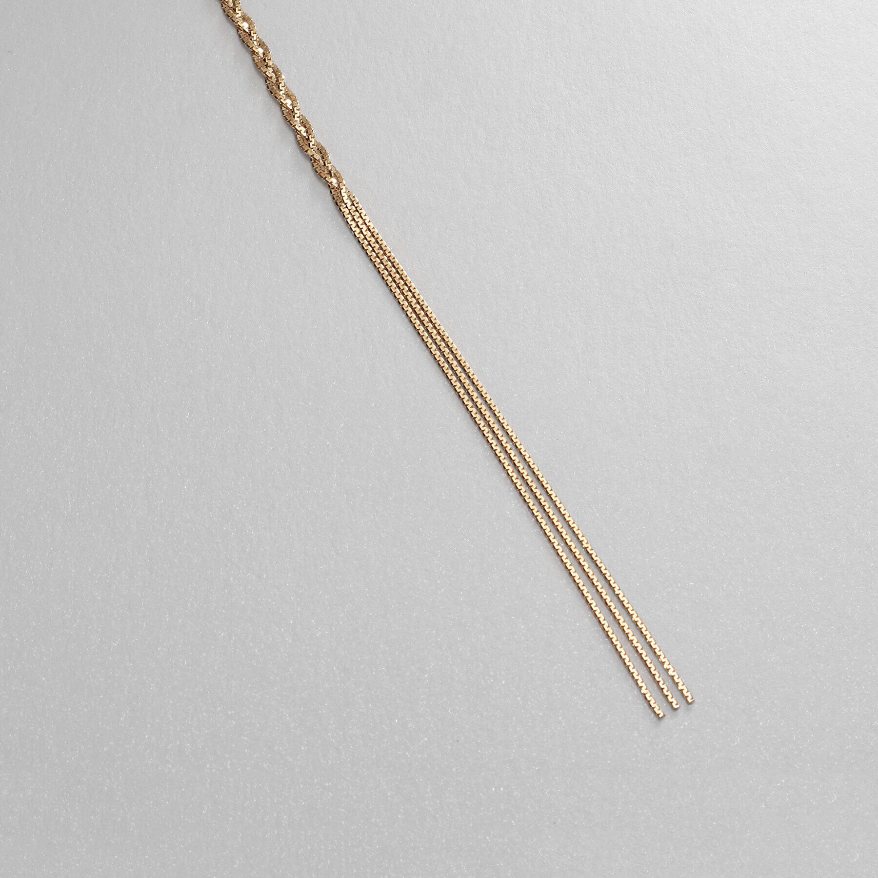 COCOSHNIK「K10ベネチアンフラットチェーン三つ編みY字 ネックレス」|ネックレス|