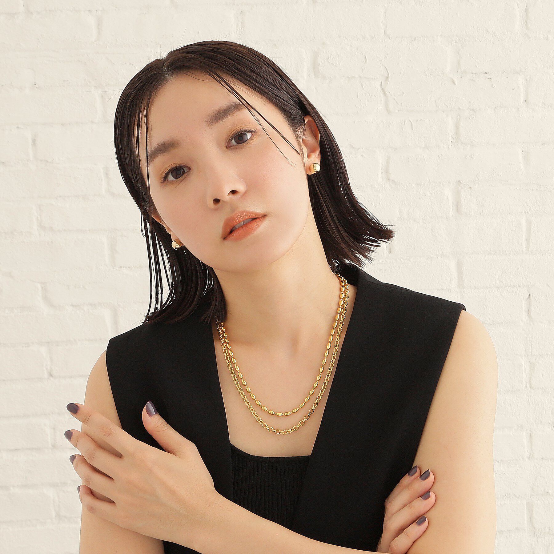 COCOSHNIK ONKITSCH「シルバー デザインチェーン リッジケーブル ネックレス GP」|ネックレス|