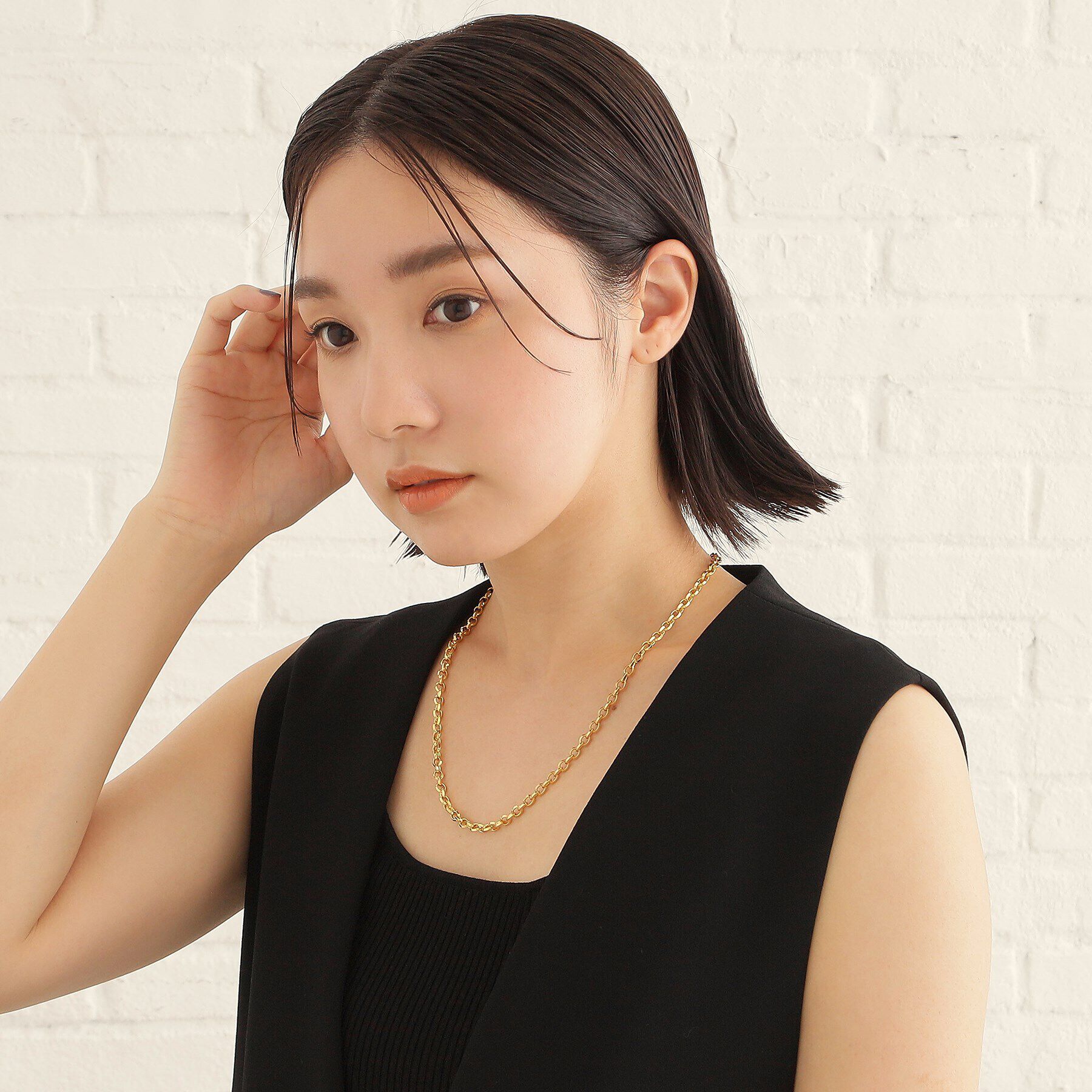 COCOSHNIK ONKITSCH「シルバー デザインチェーン リッジケーブル ネックレス GP」|ネックレス|