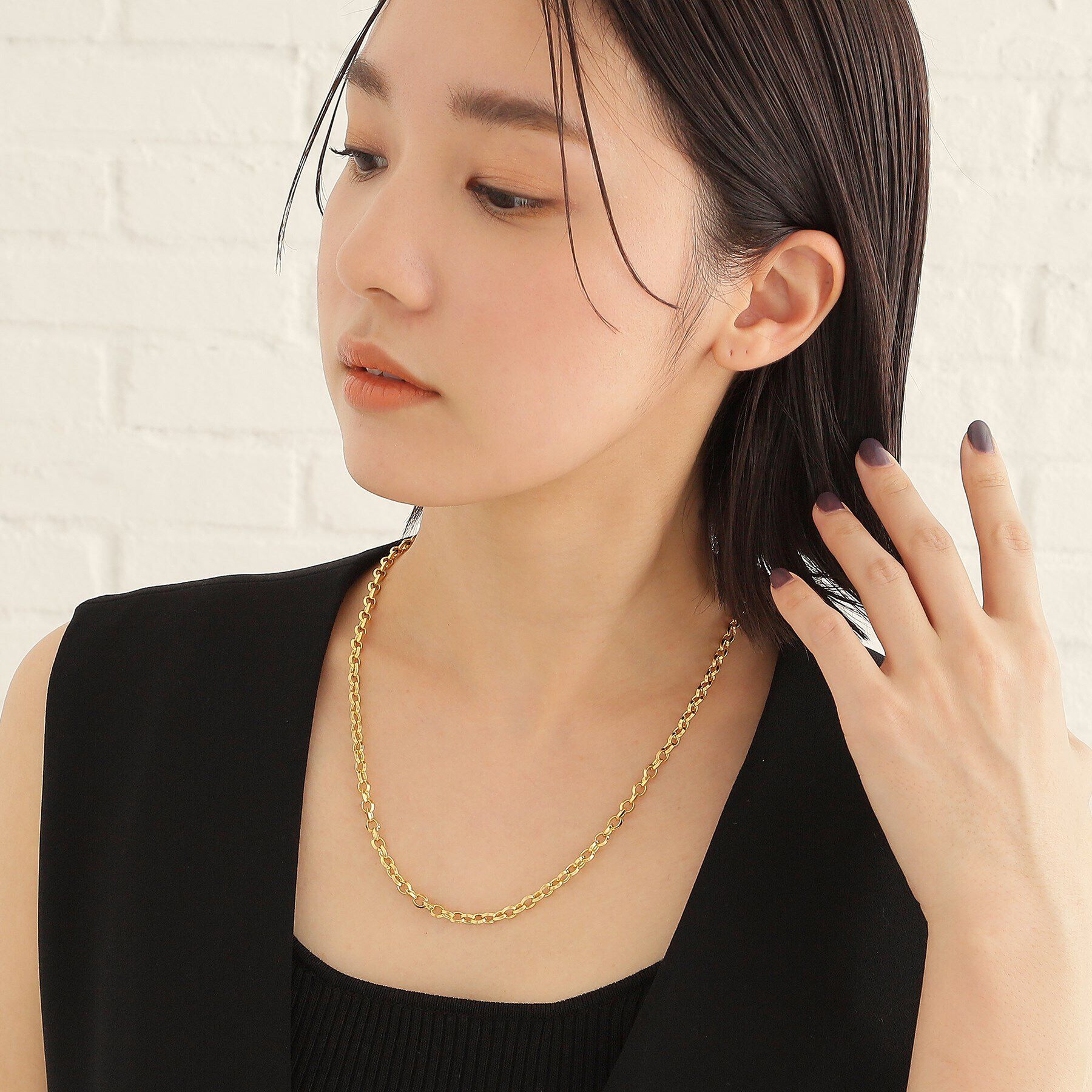 COCOSHNIK ONKITSCH「シルバー デザインチェーン リッジケーブル ネックレス GP」|ネックレス|