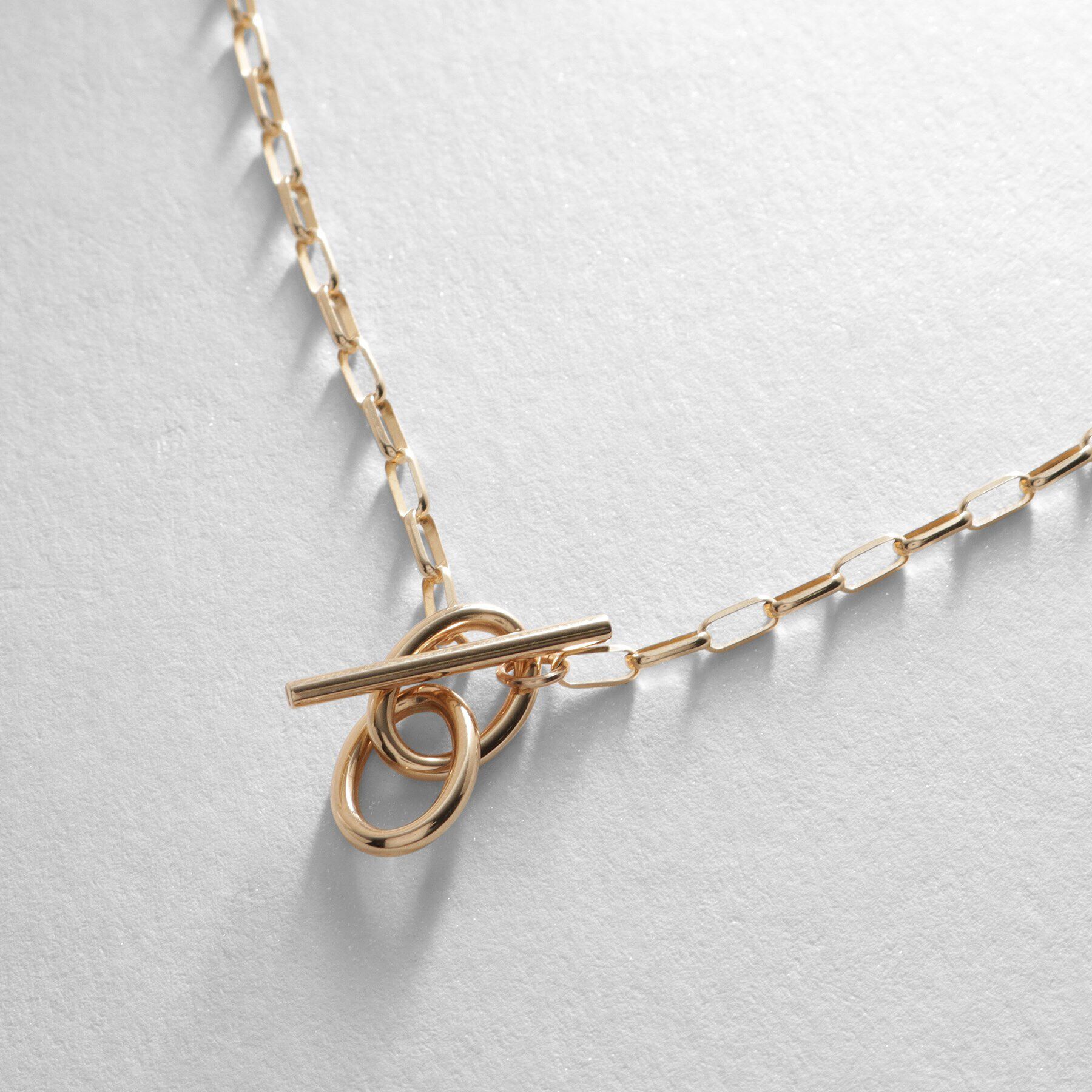 COCOSHNIK「K10ロングハーフラウンドダブルマンテル ネックレス」|ネックレス|