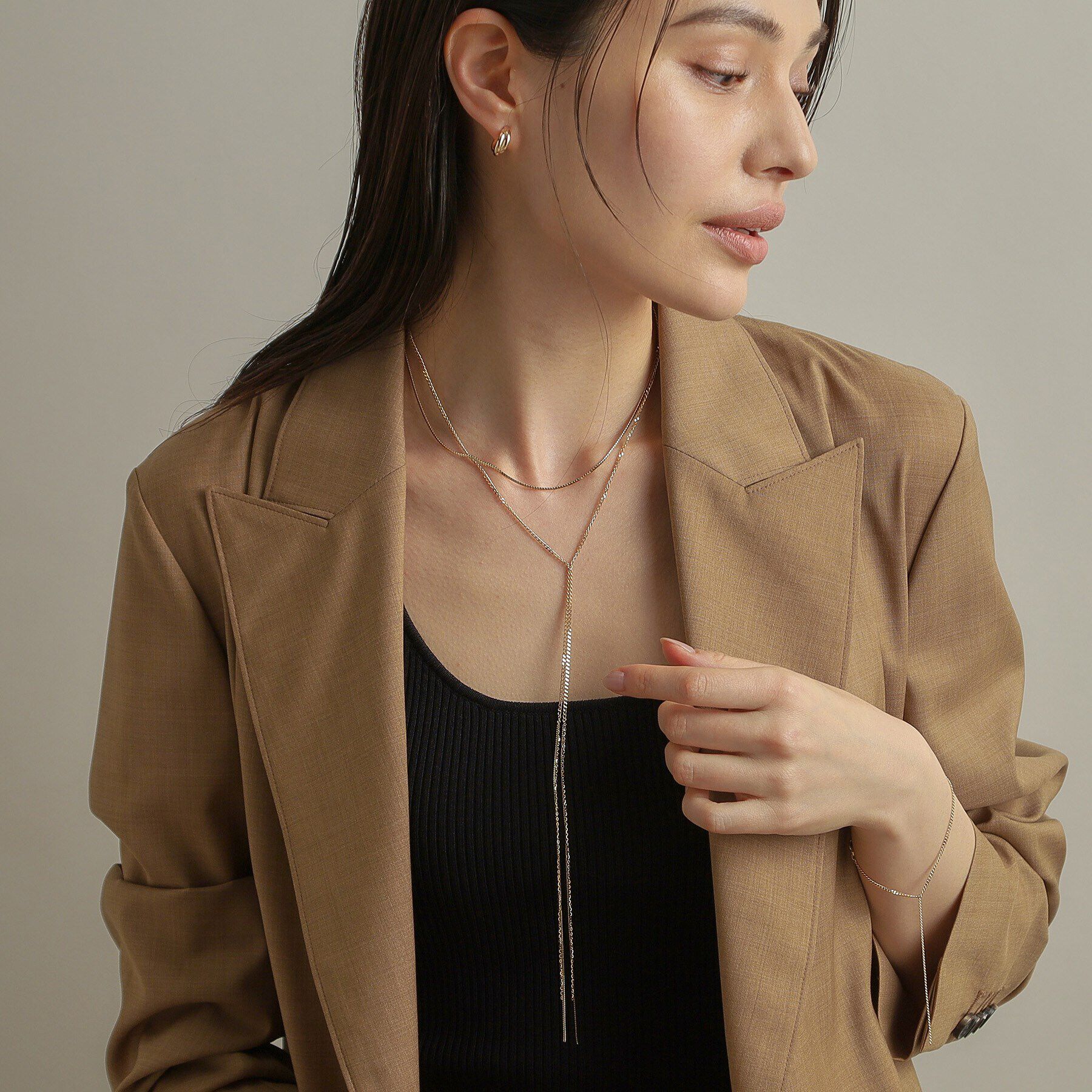 COCOSHNIK「K10キヘイフリンジY ネックレス大」|ネックレス|