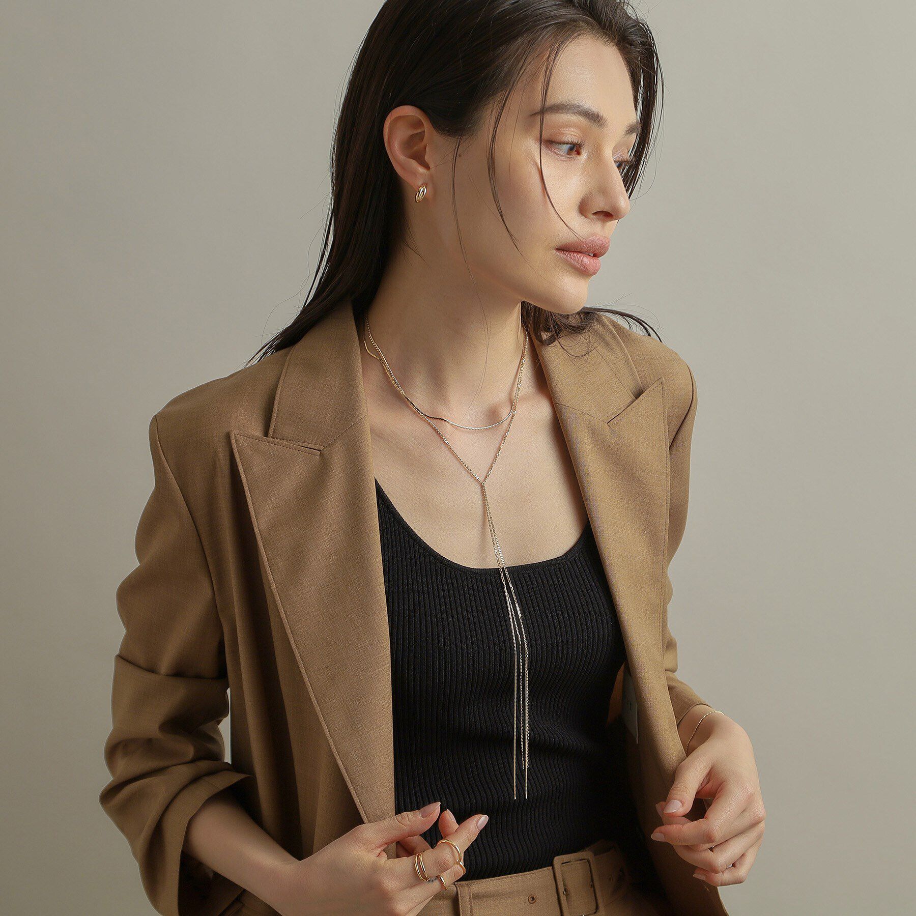 COCOSHNIK「K10キヘイフリンジY ネックレス大」|ネックレス|