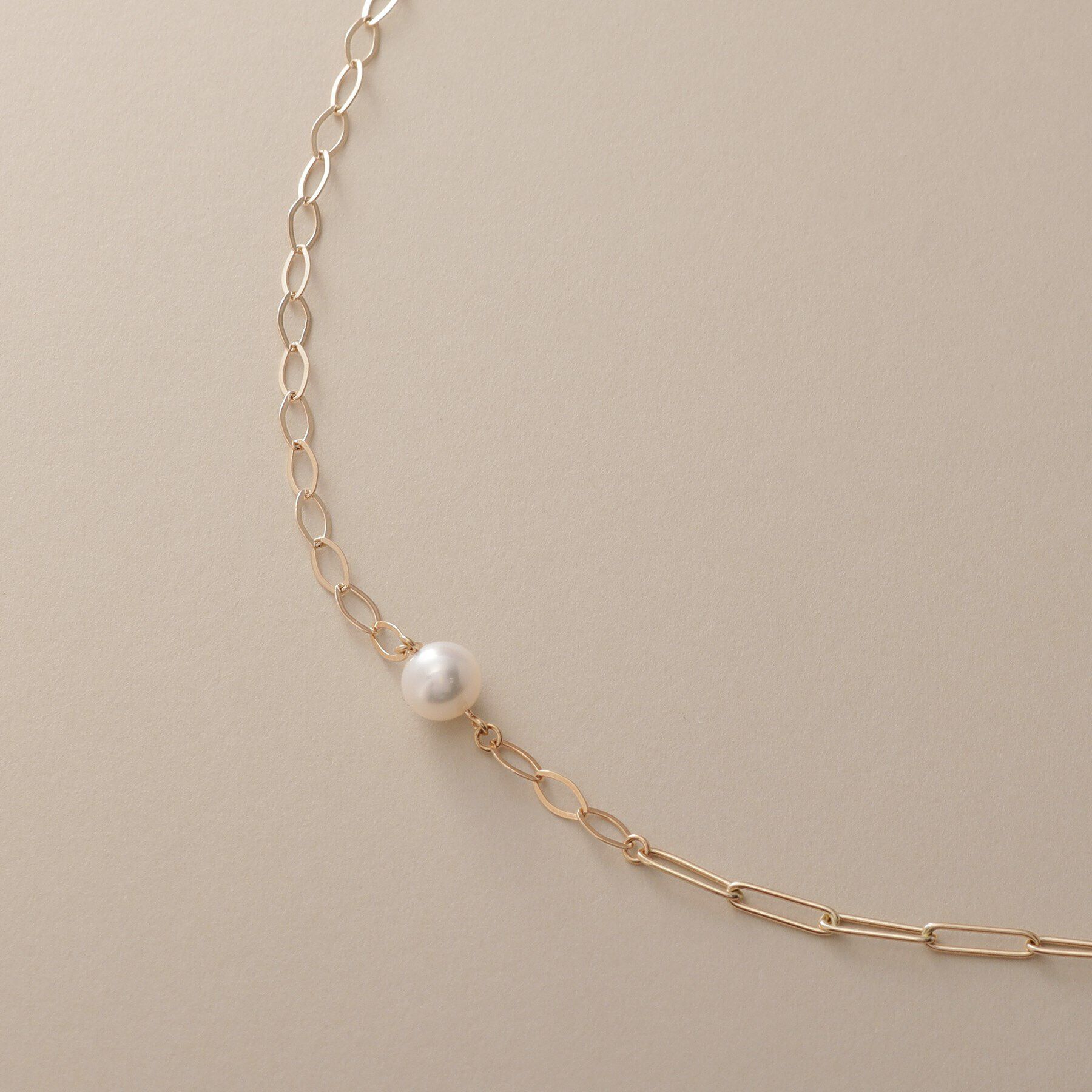 COCOSHNIK「K10パール PCチェーン ネックレス」|ネックレス|