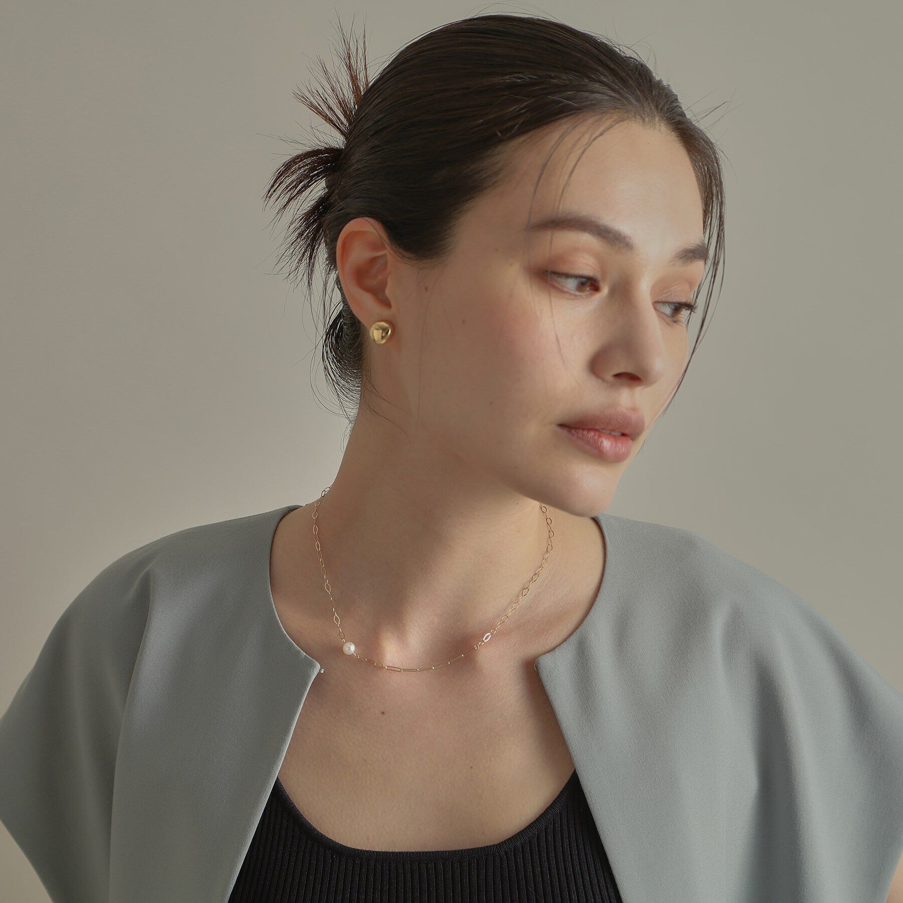 COCOSHNIK「K10パール PCチェーン ネックレス」|ネックレス|