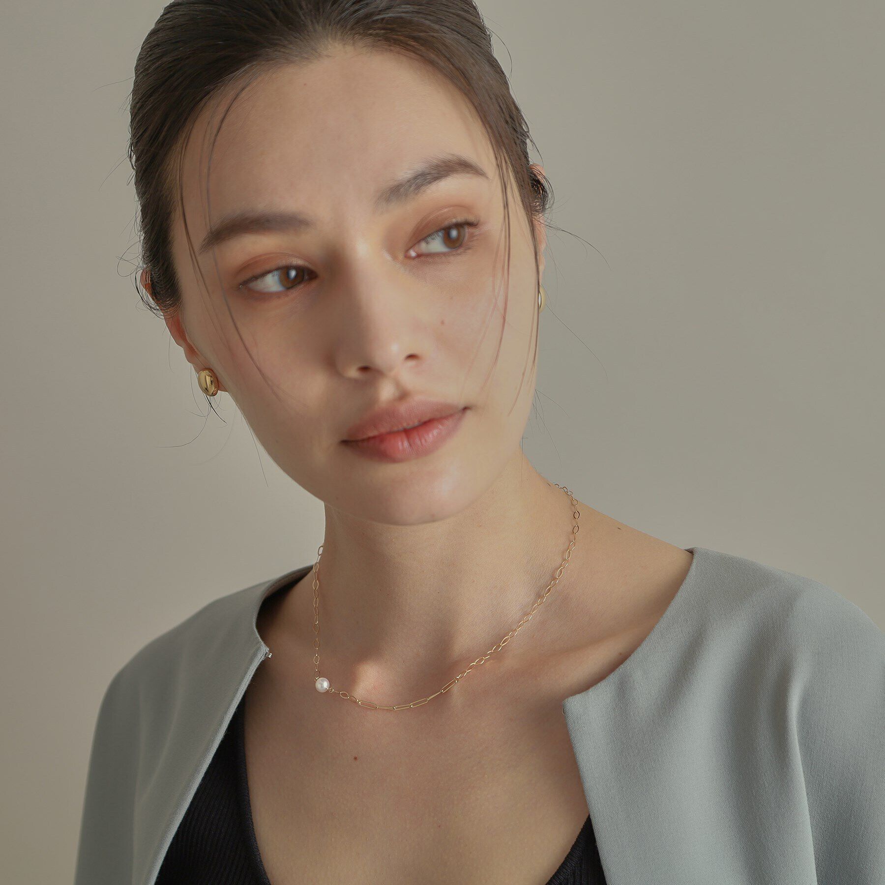 COCOSHNIK「K10パール PCチェーン ネックレス」|ネックレス|