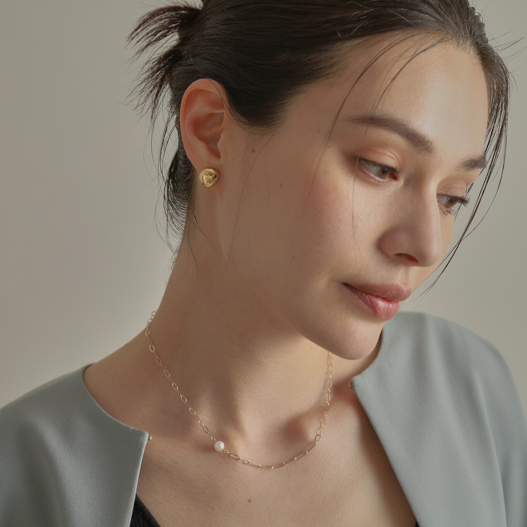 COCOSHNIK「K10パール PCチェーン ネックレス」|ネックレス|