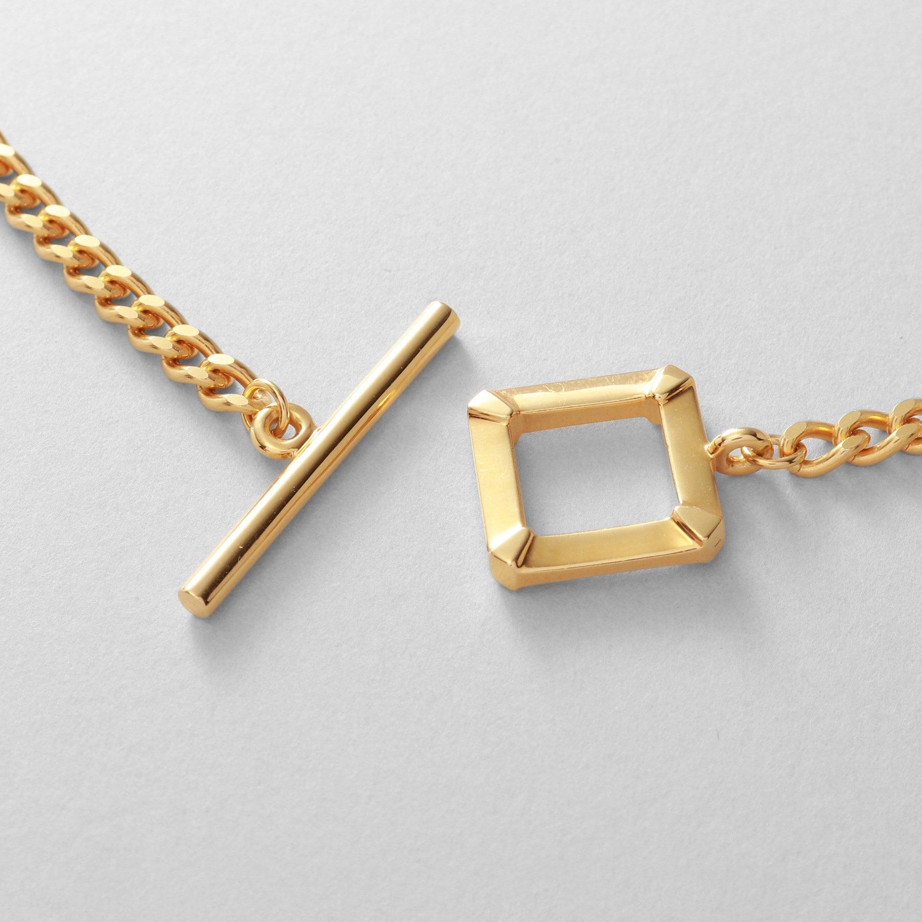 COCOSHNIK ONKITSCH「シルバー カーブチェーン スクエアマンテルネックレス GP」|ネックレス|