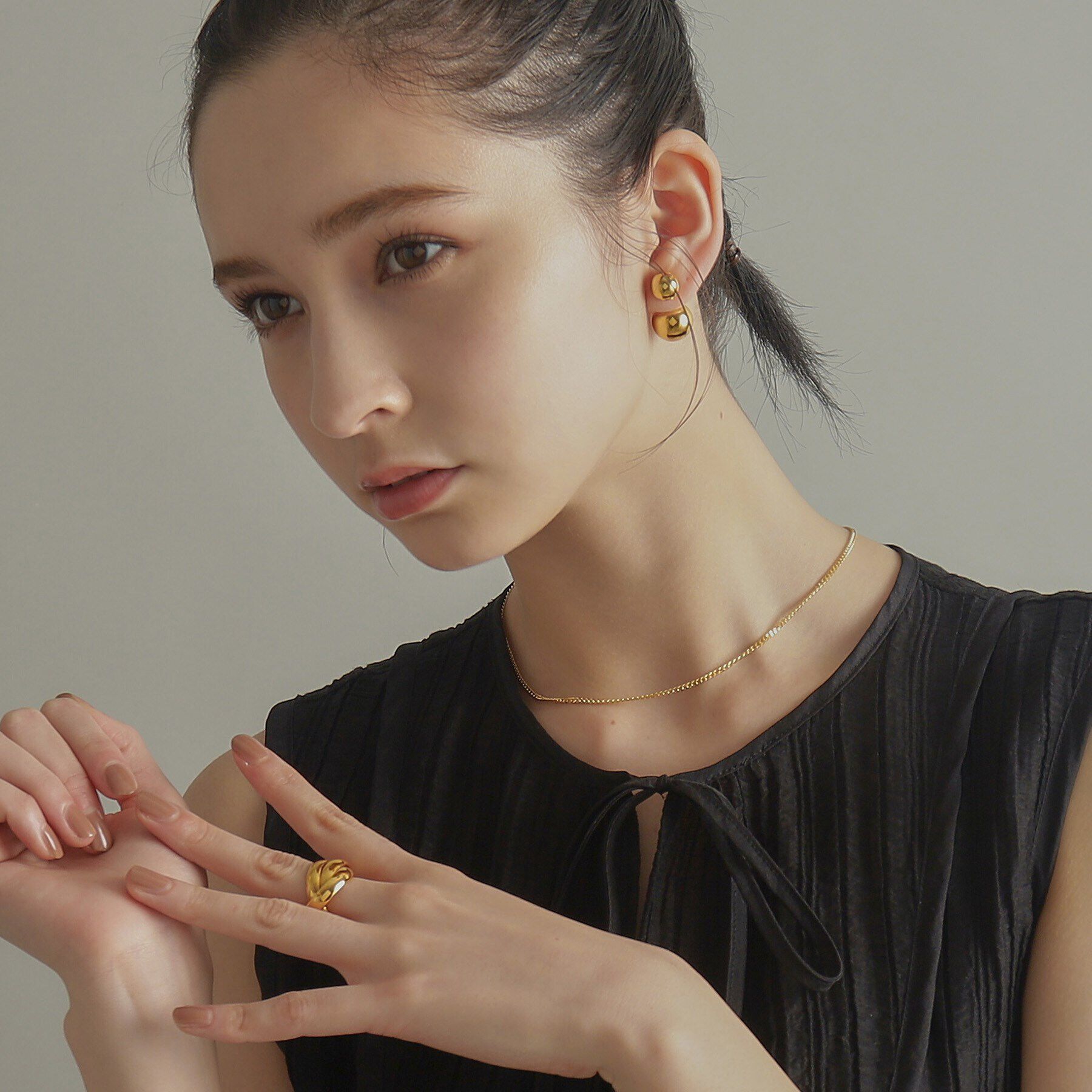 COCOSHNIK ONKITSCH「シルバー ホロウピアス ボール フロントバック GP」|ピアス|