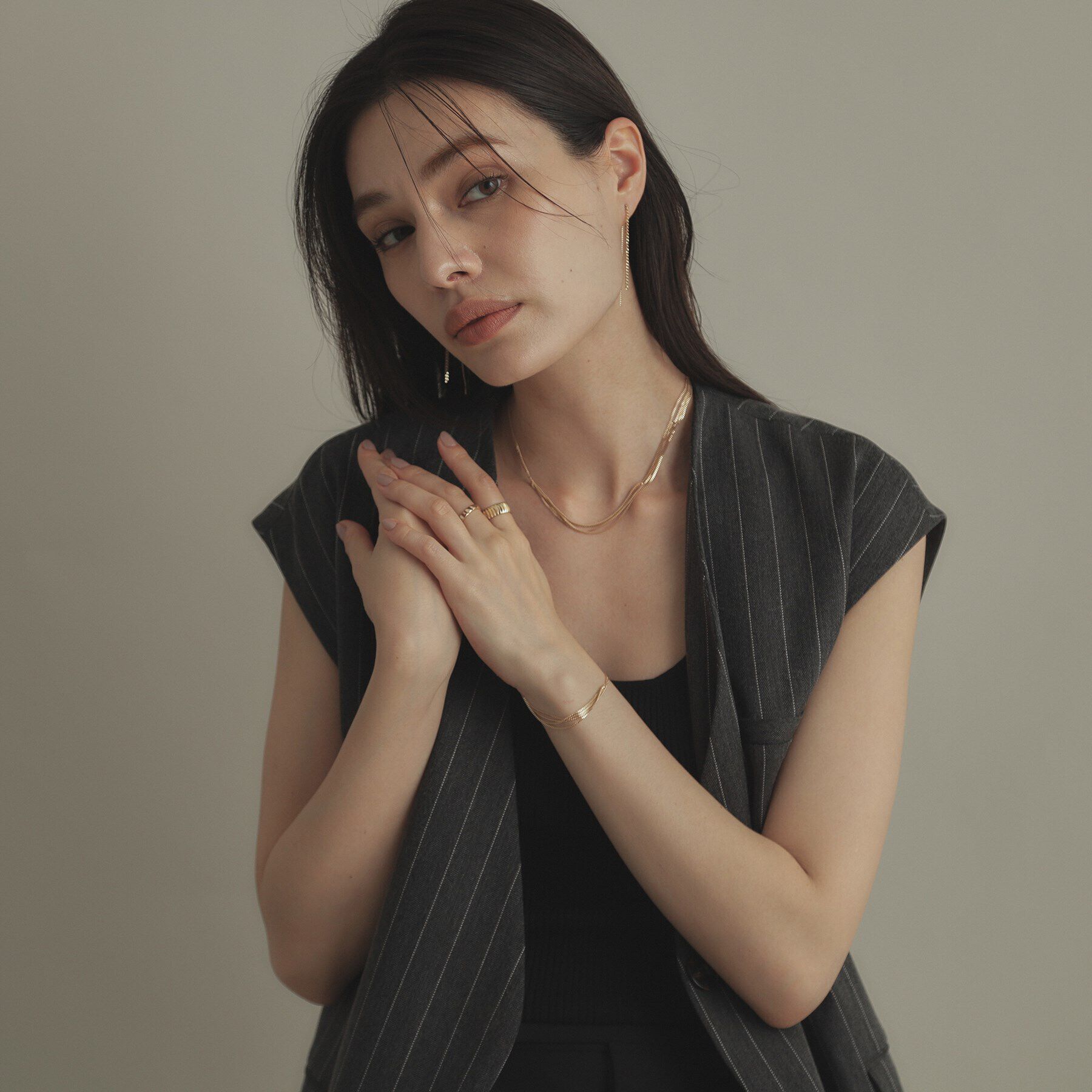 COCOSHNIK「K10キヘイ&times;ベネフラット前後 スタッドピアス」|ピアス|