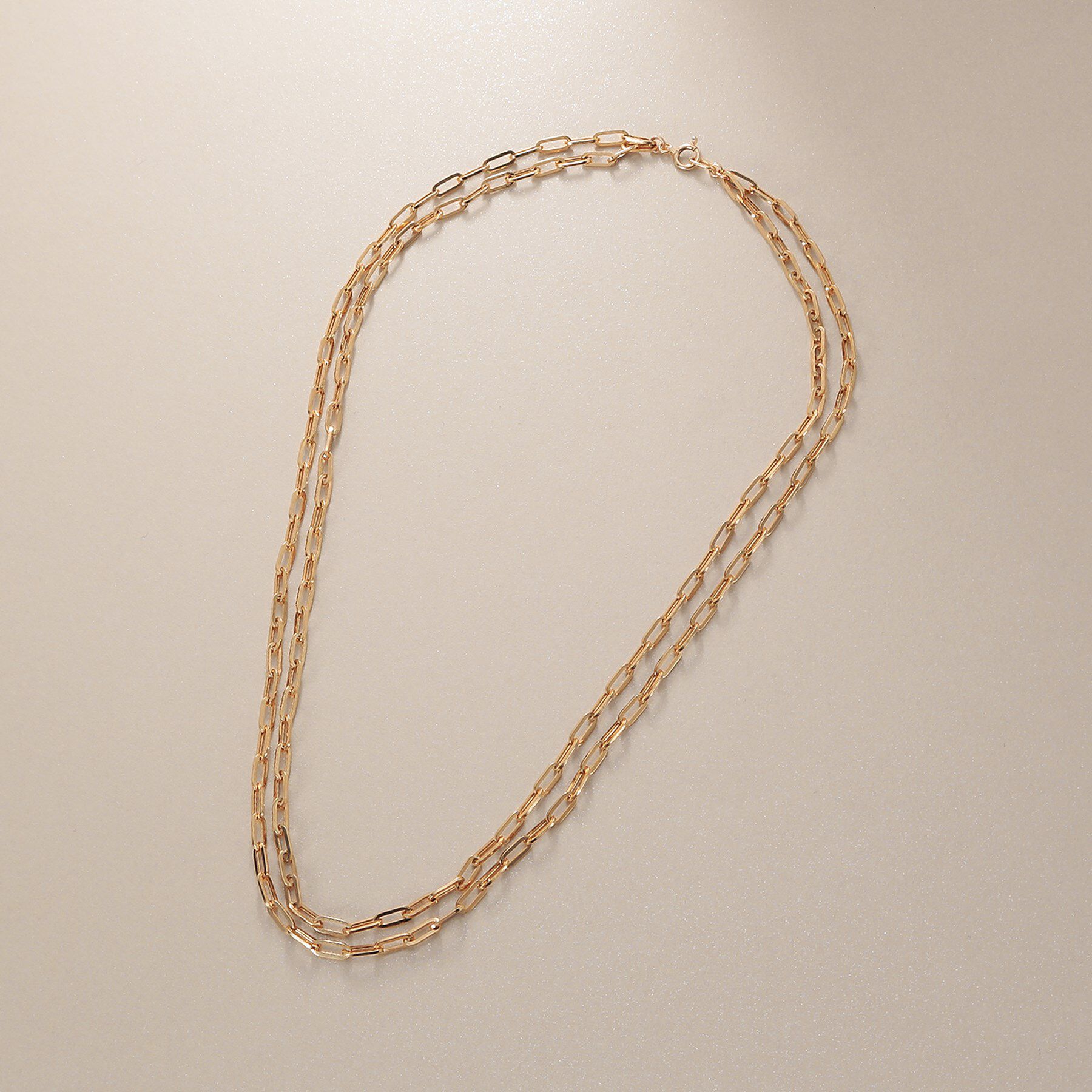 COCOSHNIK「K10中空プリムケーブルチェーン2連 ネックレス」|ネックレス|