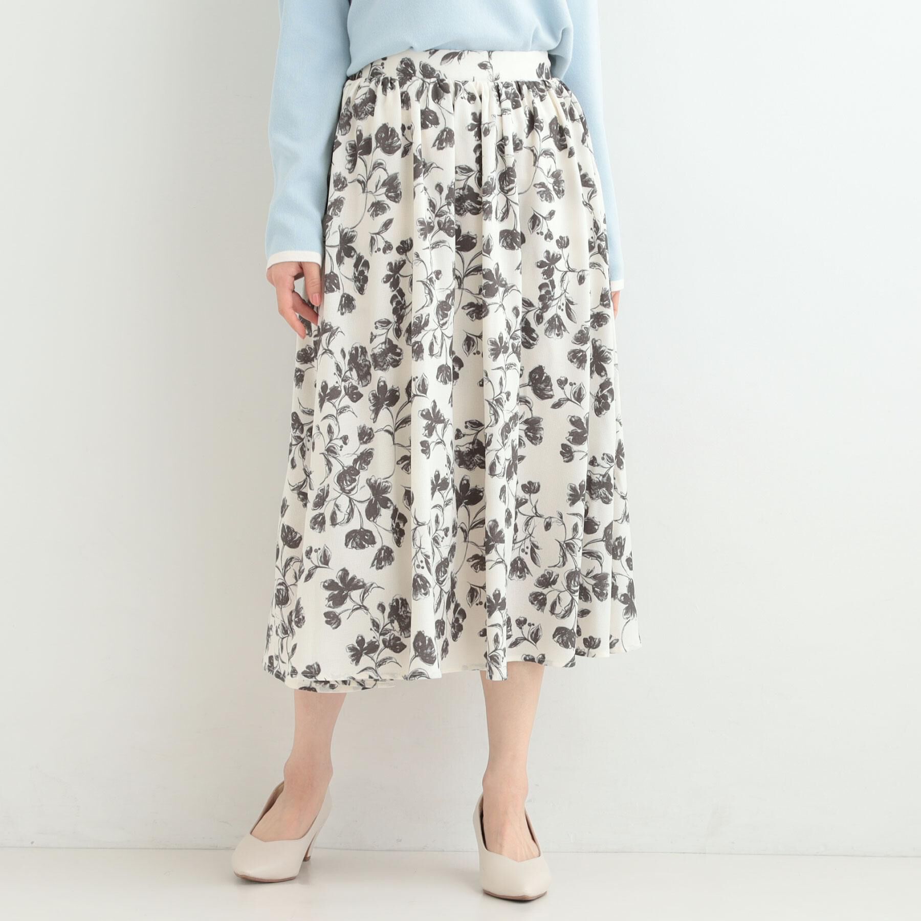 SHOO･LA･RUE「【着丈選べる】アソート柄フレアスカート」|スカート|