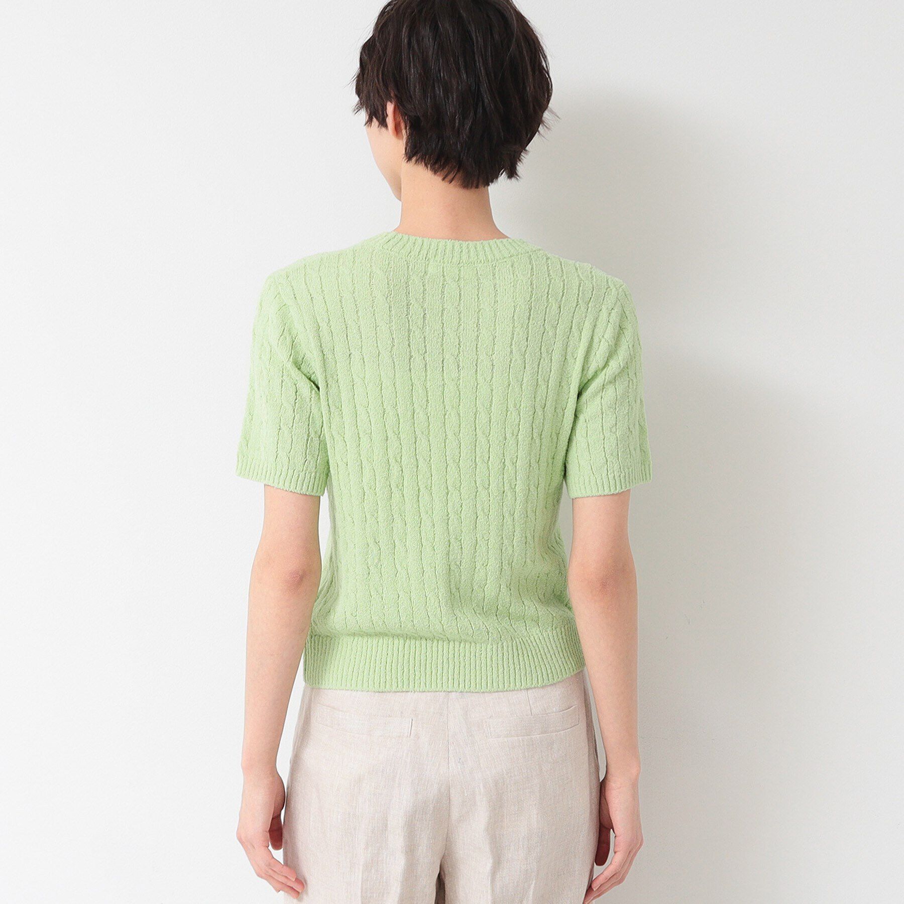 Dessin「【洗える】ケーブルクルーネックニット」|ニット・セーター|