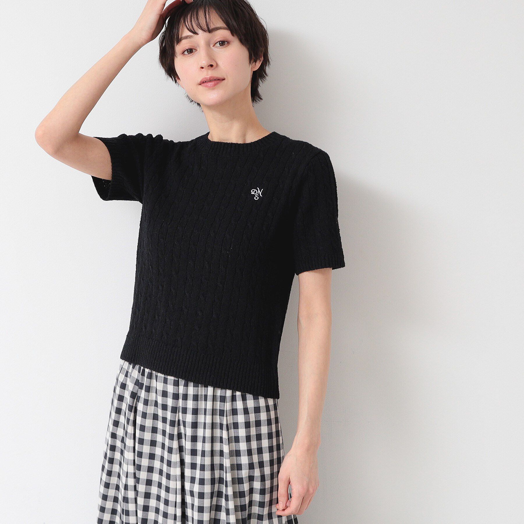 Dessin「【洗える】ケーブルクルーネックニット」|ニット・セーター|