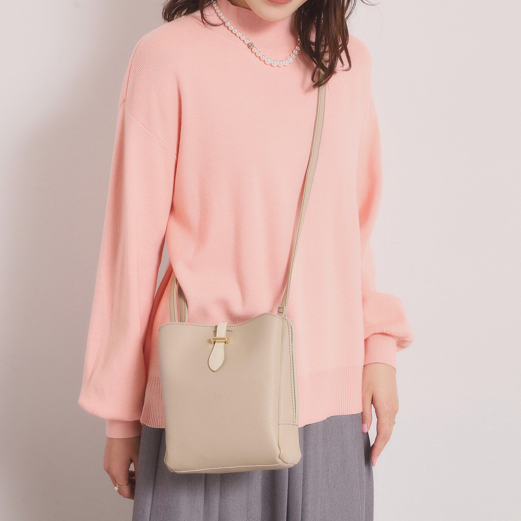 ITS&rsquo;DEMO「ベルト三層ミニショルダー」|ショルダー・メッセンジャー|ライトベージュ(05