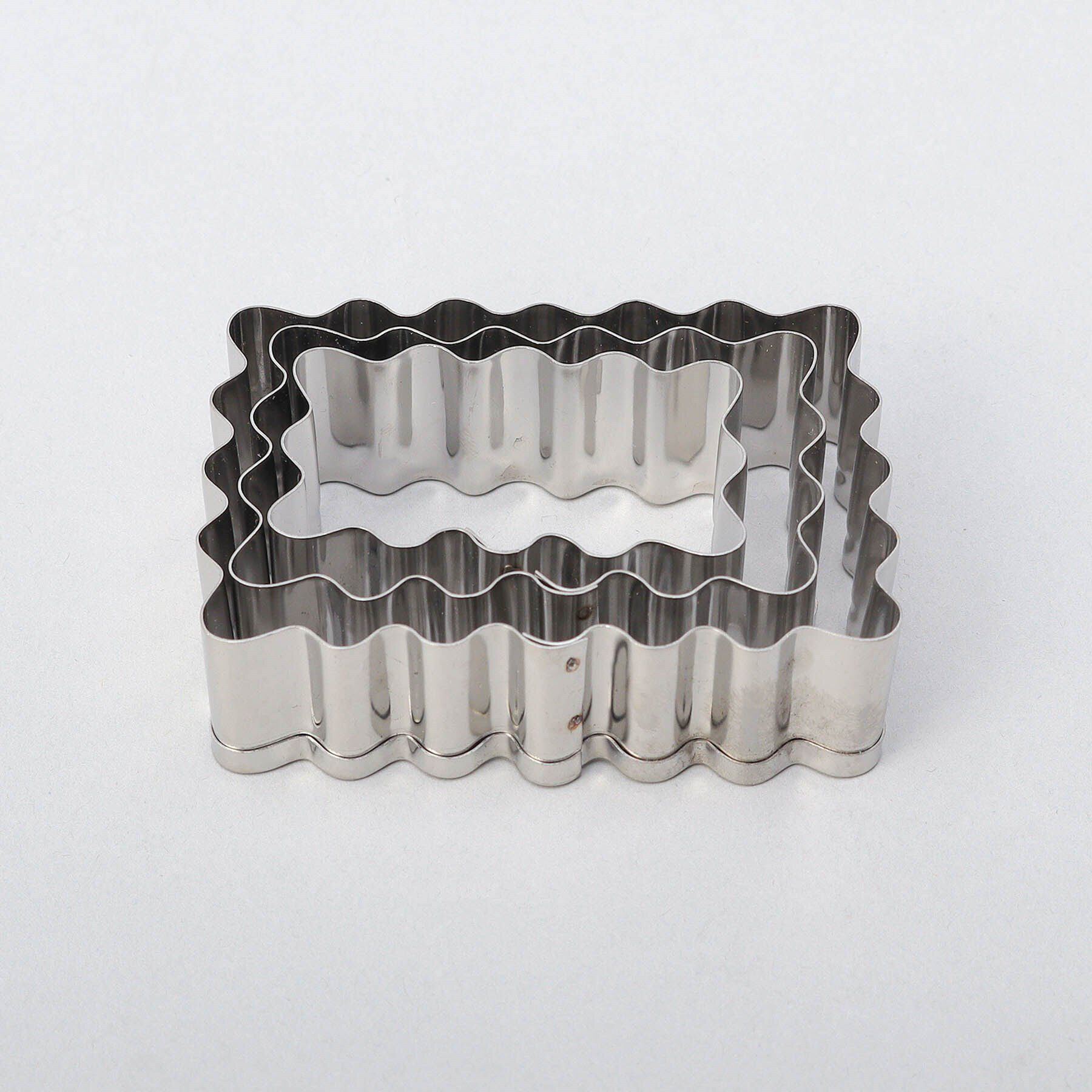 212 KITCHEN STORE「ステンレス クッキー型 ウェーブ長方形 3PCS」|食器・キッチングッズ|