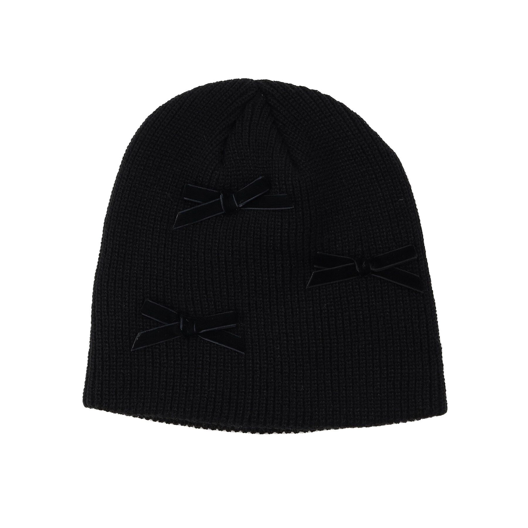 Grandedge「ベロアリボンニット帽」|ニット帽|ブラック(019)