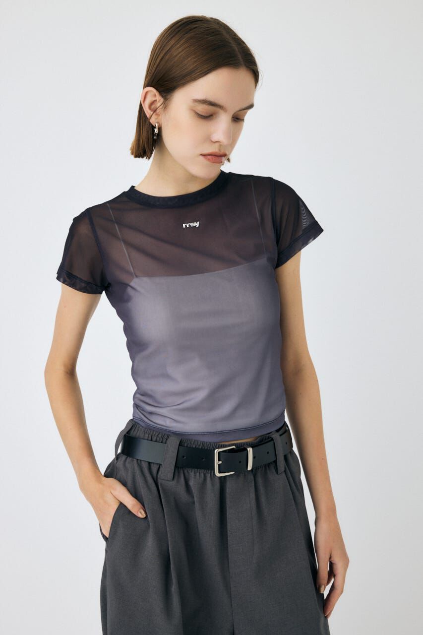 MOUSSY「GRADATION シアー TEE」|Tシャツ・カットソー|BLK