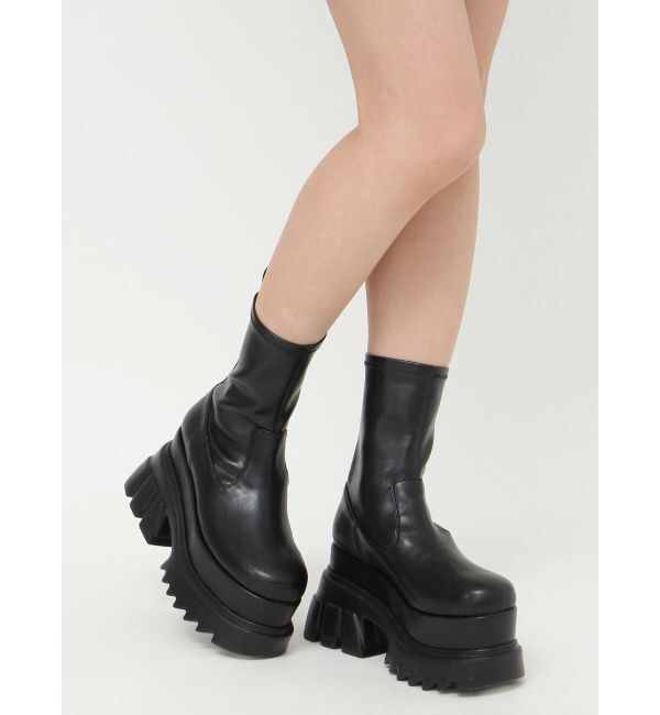 EVRIS「プラットフォームショートブーツ」|ショートブーツ|