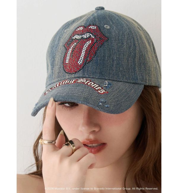 EVRIS「【ザ・ローリング・ストーンズ】ラインストーンCAP」|キャップ・キャスケット|ブルー