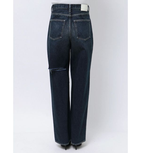 GYDA「ハイウエストfront and backダメージワイドデニムパンツ」|デニム|