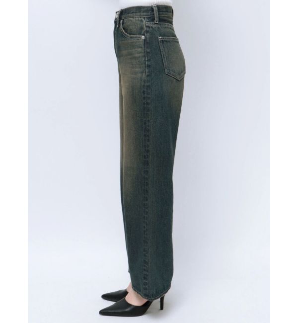 GYDA「ハイウエストSymmetryGYDA INNER RIPPEDワイドデニムパンツ」|デニム|