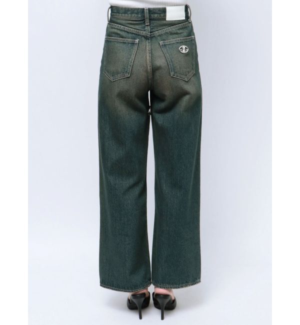 GYDA「ハイウエストSymmetryGYDA INNER RIPPEDワイドデニムパンツ」|デニム|