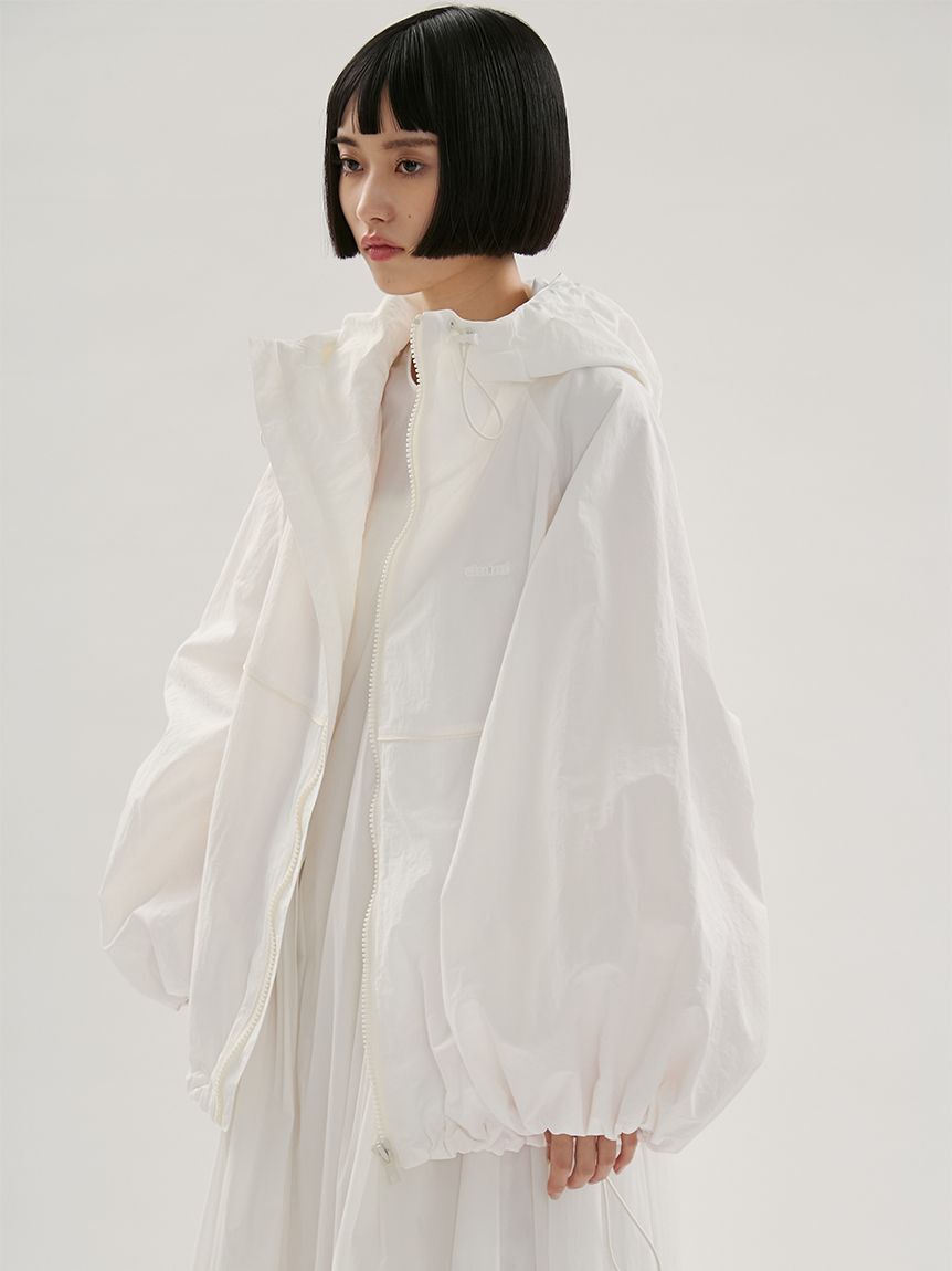 emmi atelier「ビッグフォルムフーディーブルゾン」|ブルゾン・スタジャン|WHT