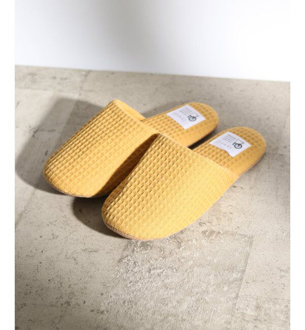 TOKYO DESIGN CHANNEL「YORI ソフトワッフルスリッパ M」|ルームシューズ|イエロー