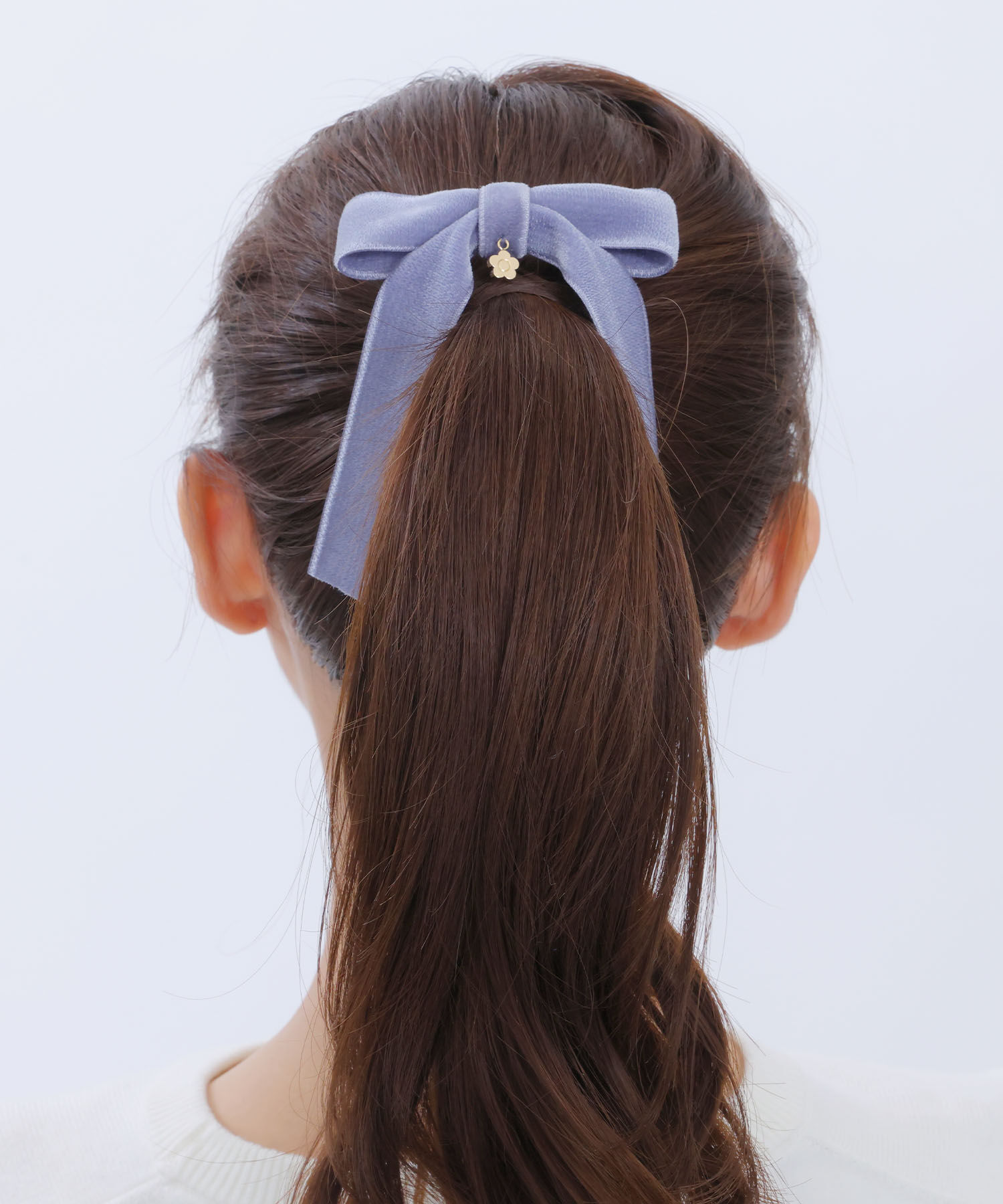 MARY QUANT「ベロアリボン バレッタ」|その他|ブルーグレー