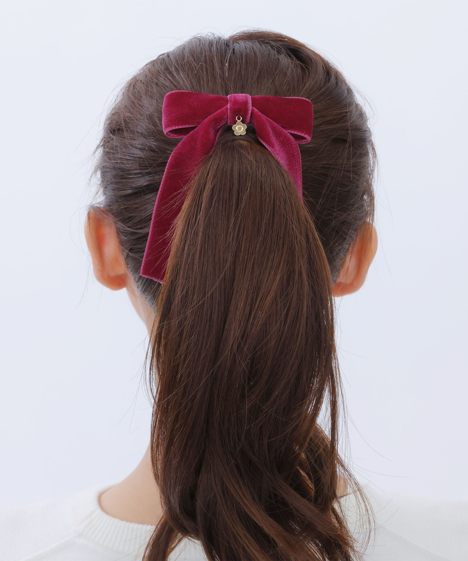 MARY QUANT「ベロアリボン バレッタ」|その他|ボルドー
