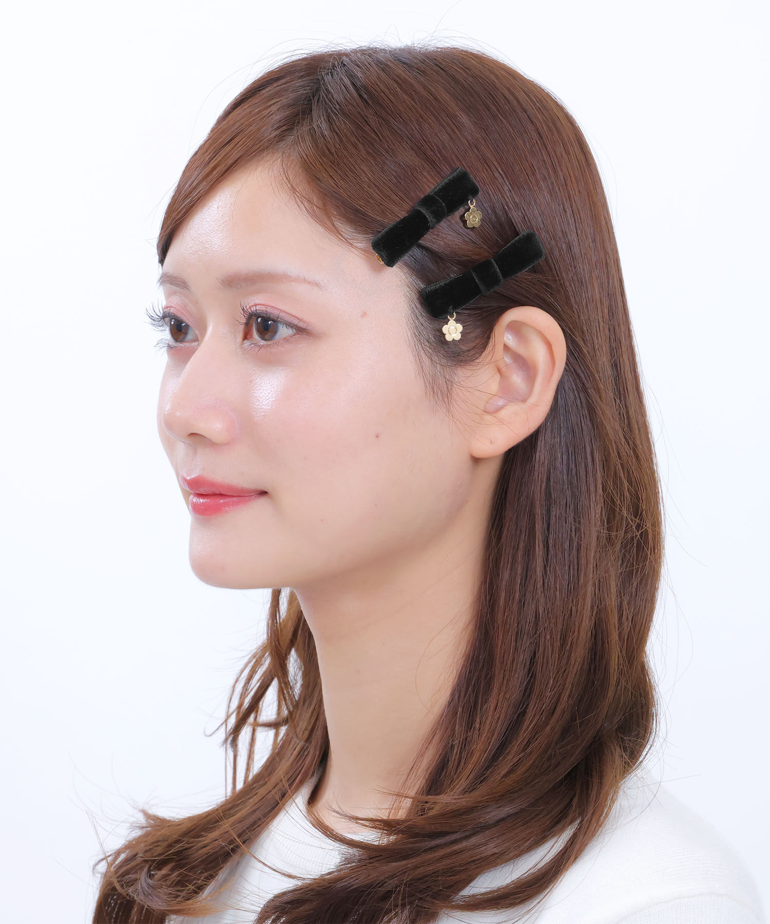 MARY QUANT「ベロアリボン ワニクリップセット」|その他|ブラック