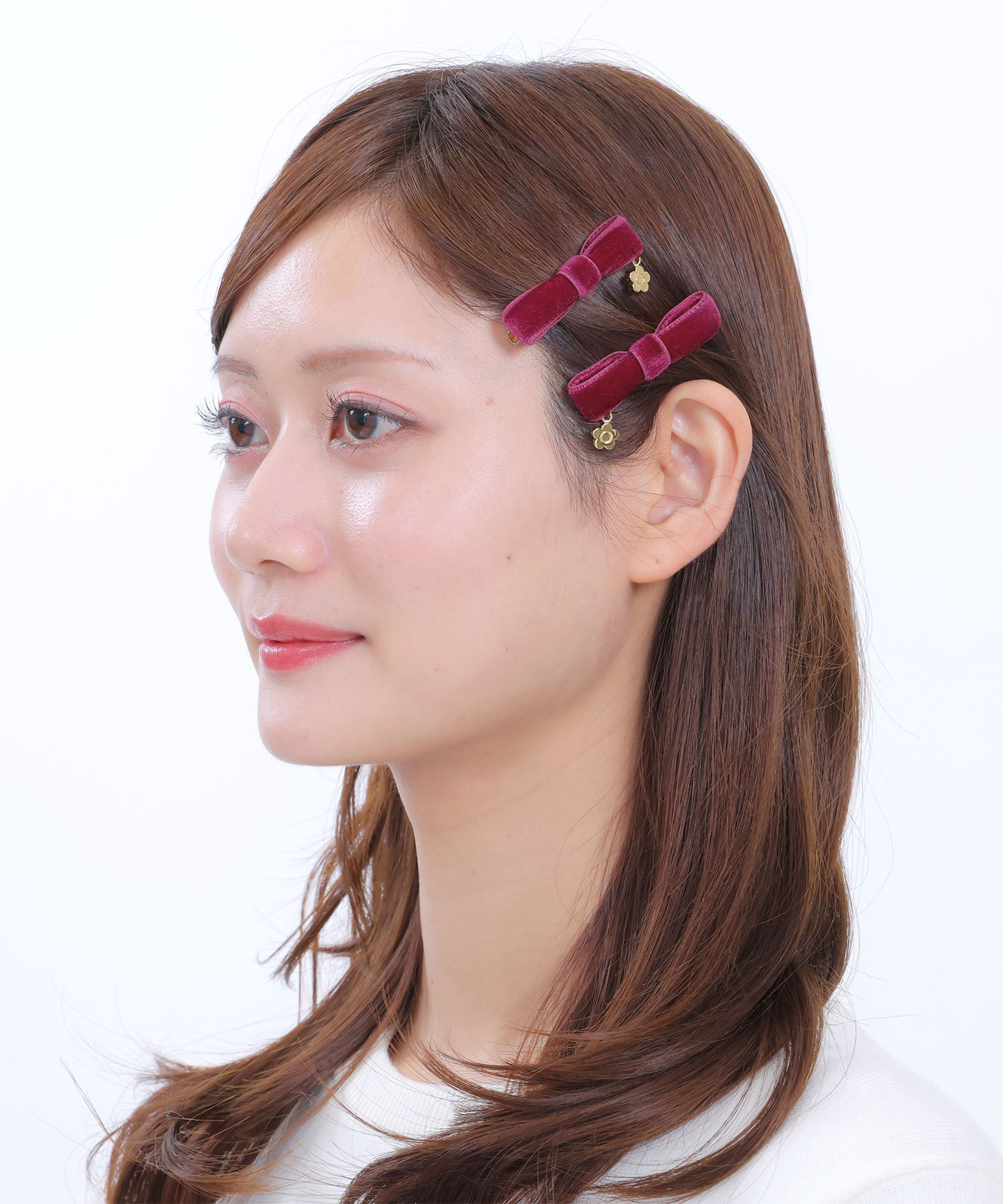 MARY QUANT「ベロアリボン ワニクリップセット」|その他|ボルドー