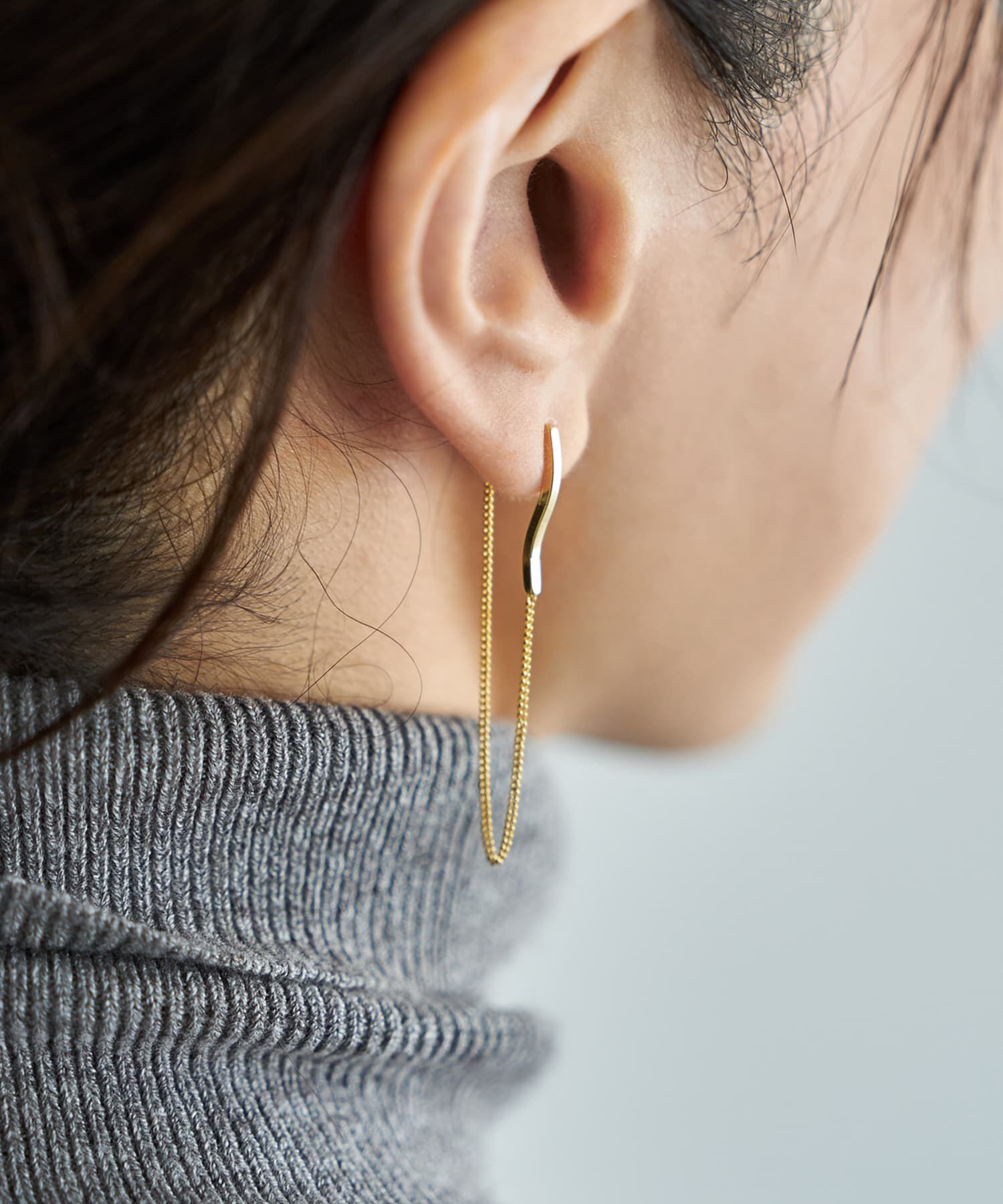 STYLE DELI「前後がチェーンで繋がるピアス」|ピアス|