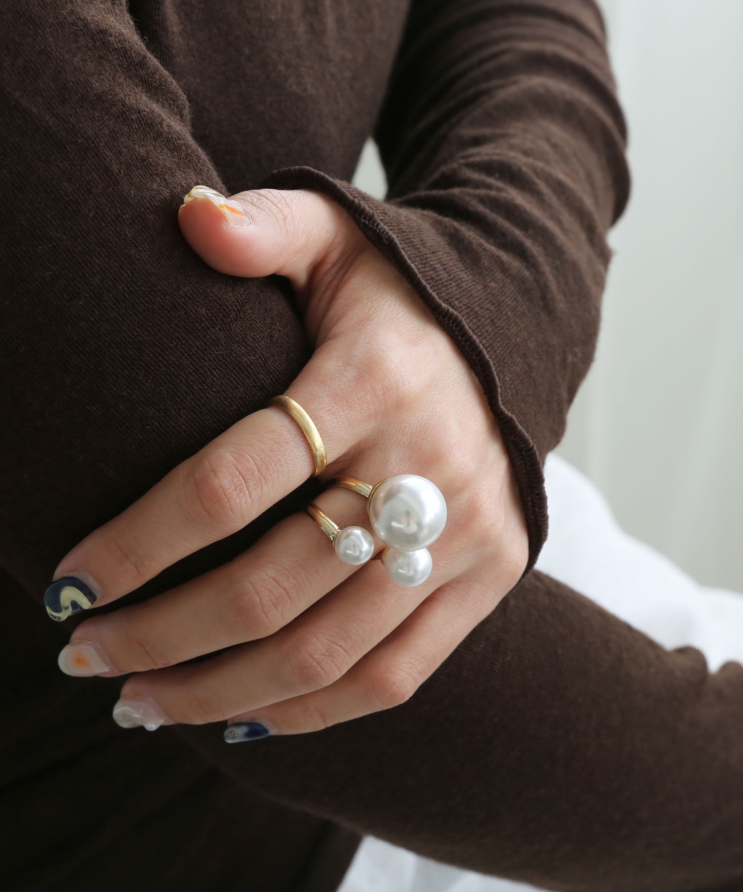  「大粒パールフォークリング」|リング|