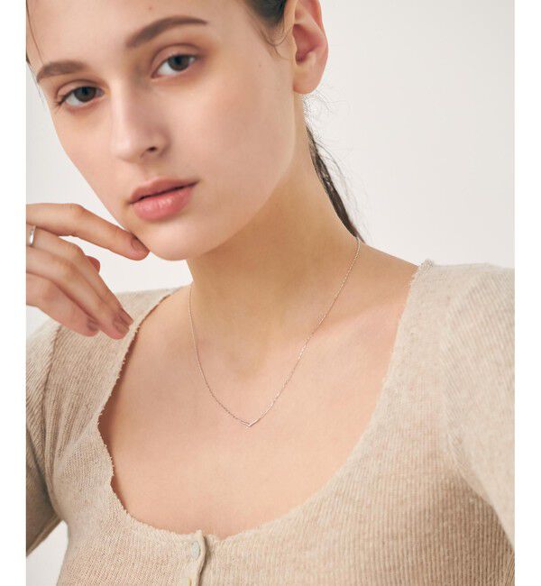 ete「[レイヤード] K10WG ウィッシュボーン ネックレス」|ネックレス|