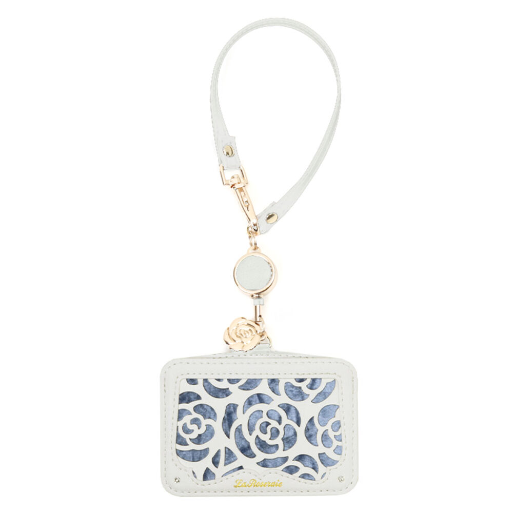 BACKYARD FAMILY「パスケース 定期入れ レディース 通販 薔薇 バラ リール付き カードケース カード入れ」|定期入れ|ブルー1