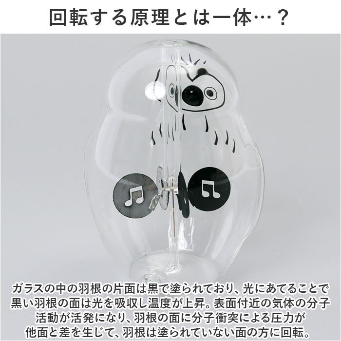 BACKYARD FAMILY「ラジオメーター 通販 ガラス 置物 かわいい ふくろう フクロウ 梟 とり トリ 鳥 光 日光」|その他|